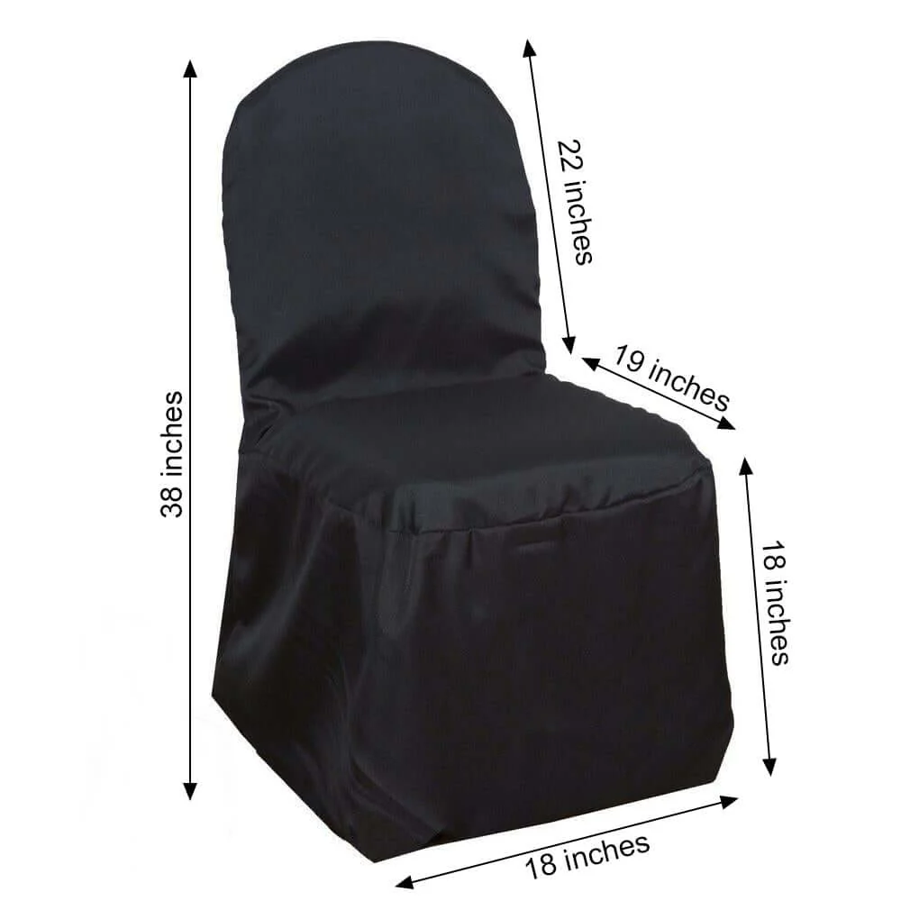 Polyester Banquet Chair Cover Black - Reusable Stain-Resistant Slipcover - Image 3