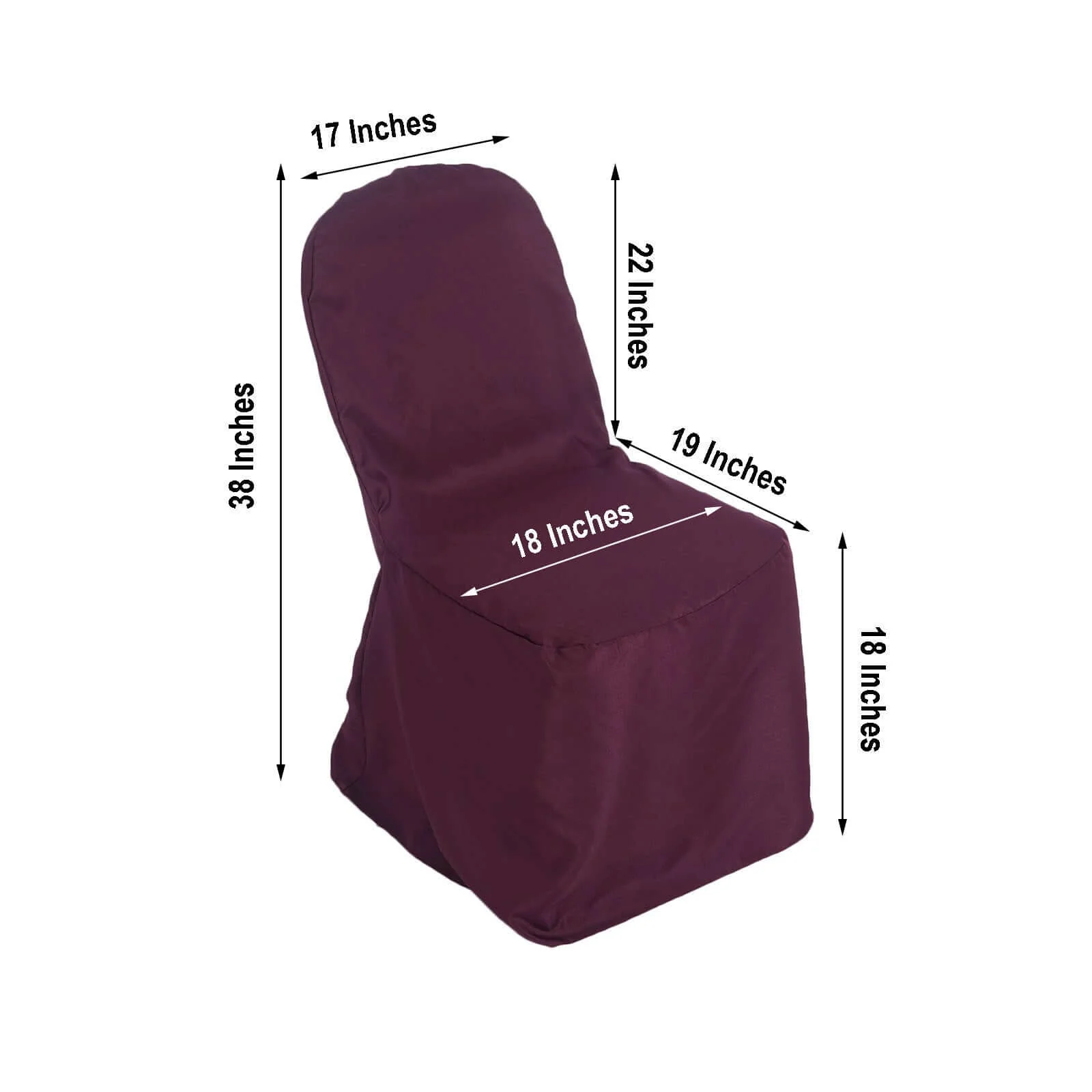 Polyester Banquet Chair Cover Burgundy - Reusable Stain-Resistant Slipcover - Image 2