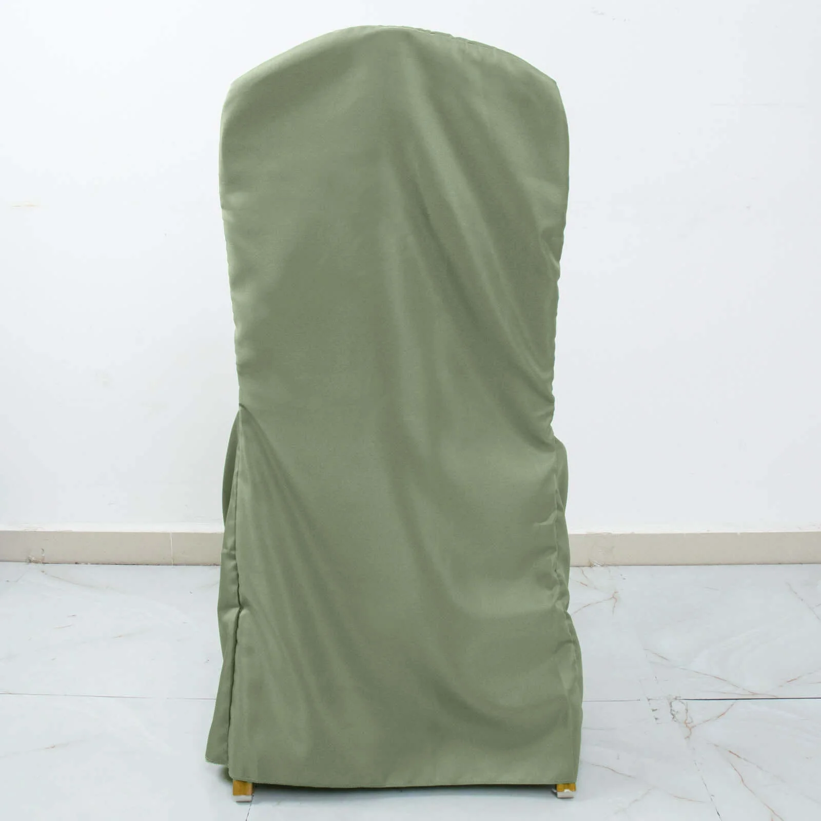 Polyester Banquet Chair Cover Dusty Sage Green - Reusable Stain-Resistant Slipcover - Image 10