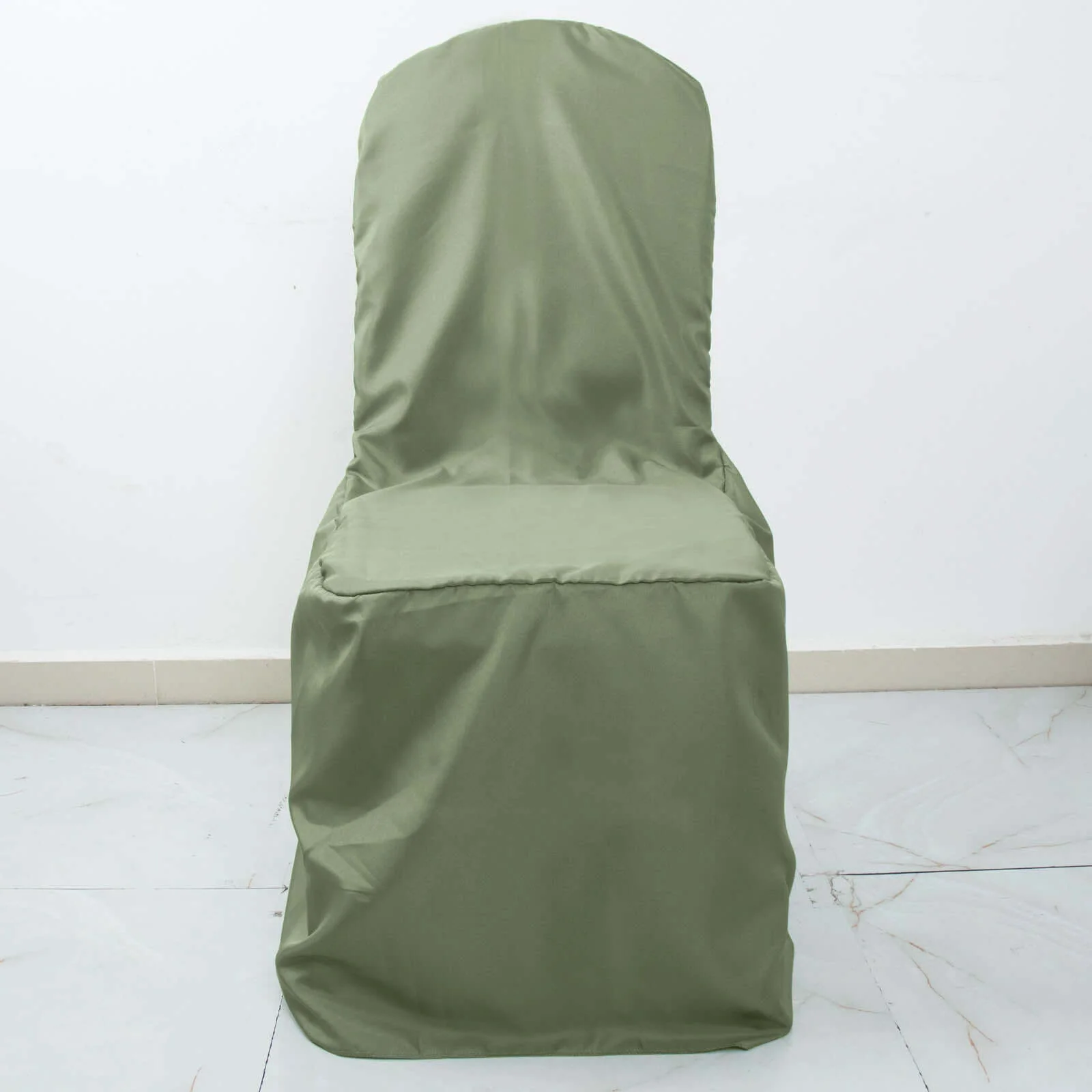 Polyester Banquet Chair Cover Dusty Sage Green - Reusable Stain-Resistant Slipcover - Image 12