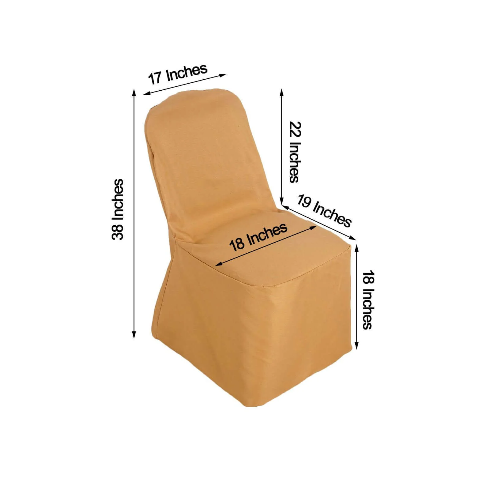 Polyester Banquet Chair Cover Gold - Reusable Stain-Resistant Slip-On Design - Image 3