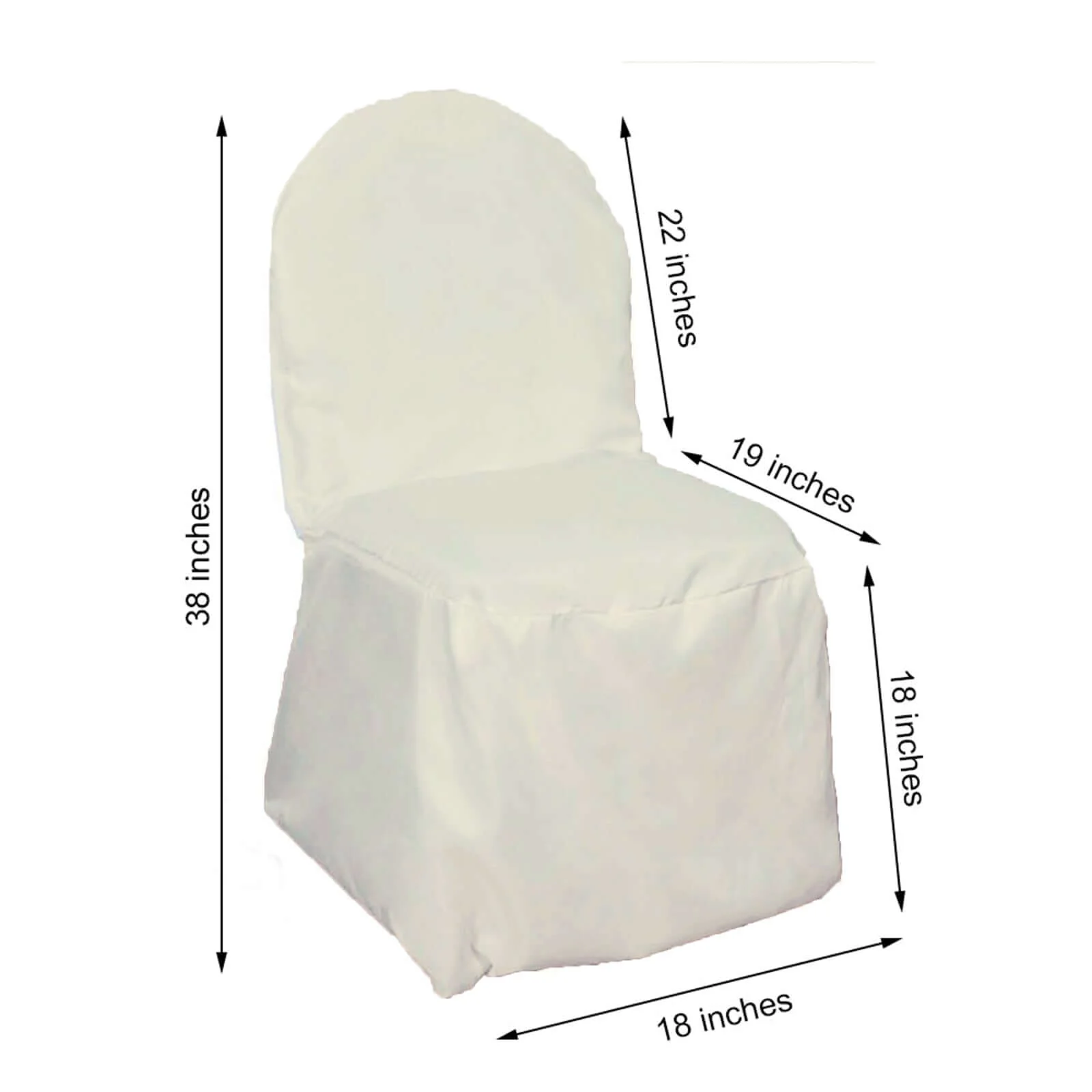 Polyester Banquet Chair Cover Ivory - Reusable Stain-Resistant Slipcover - Image 3