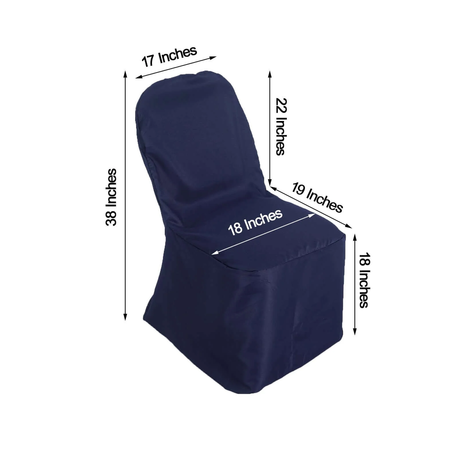 Polyester Banquet Chair Cover Navy Blue - Reusable Stain-Resistant Slipcover - Image 3