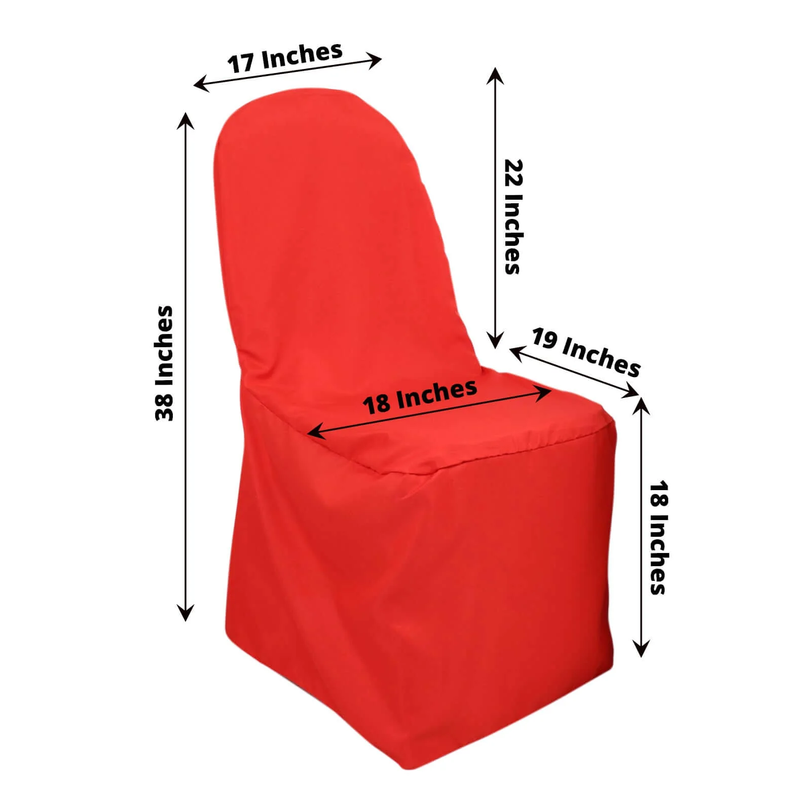 Polyester Banquet Chair Cover Red - Reusable Stain-Resistant Slipcover - Image 3
