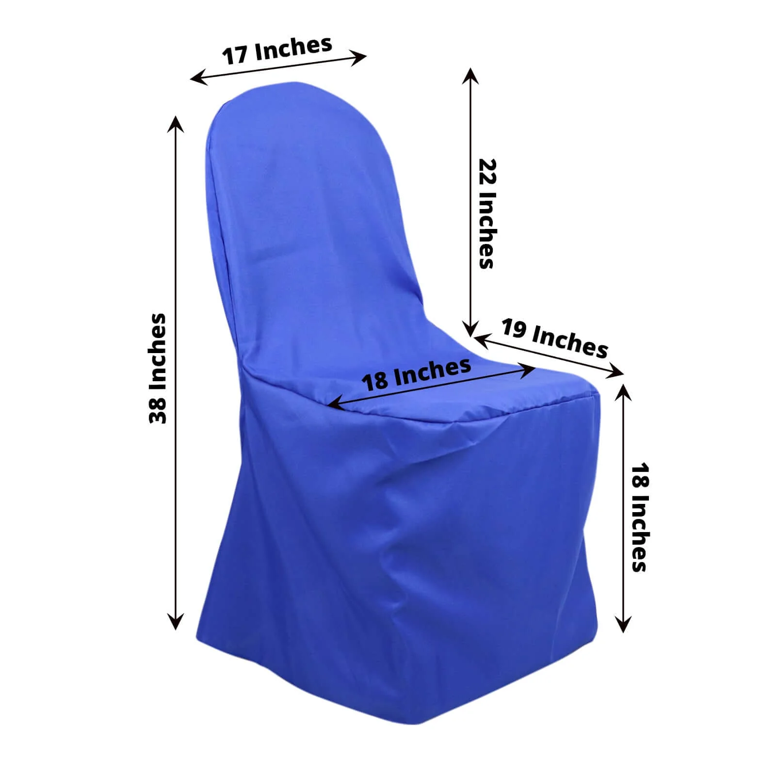 Polyester Banquet Chair Cover Royal Blue - Reusable Stain-Resistant Slipcover - Image 3