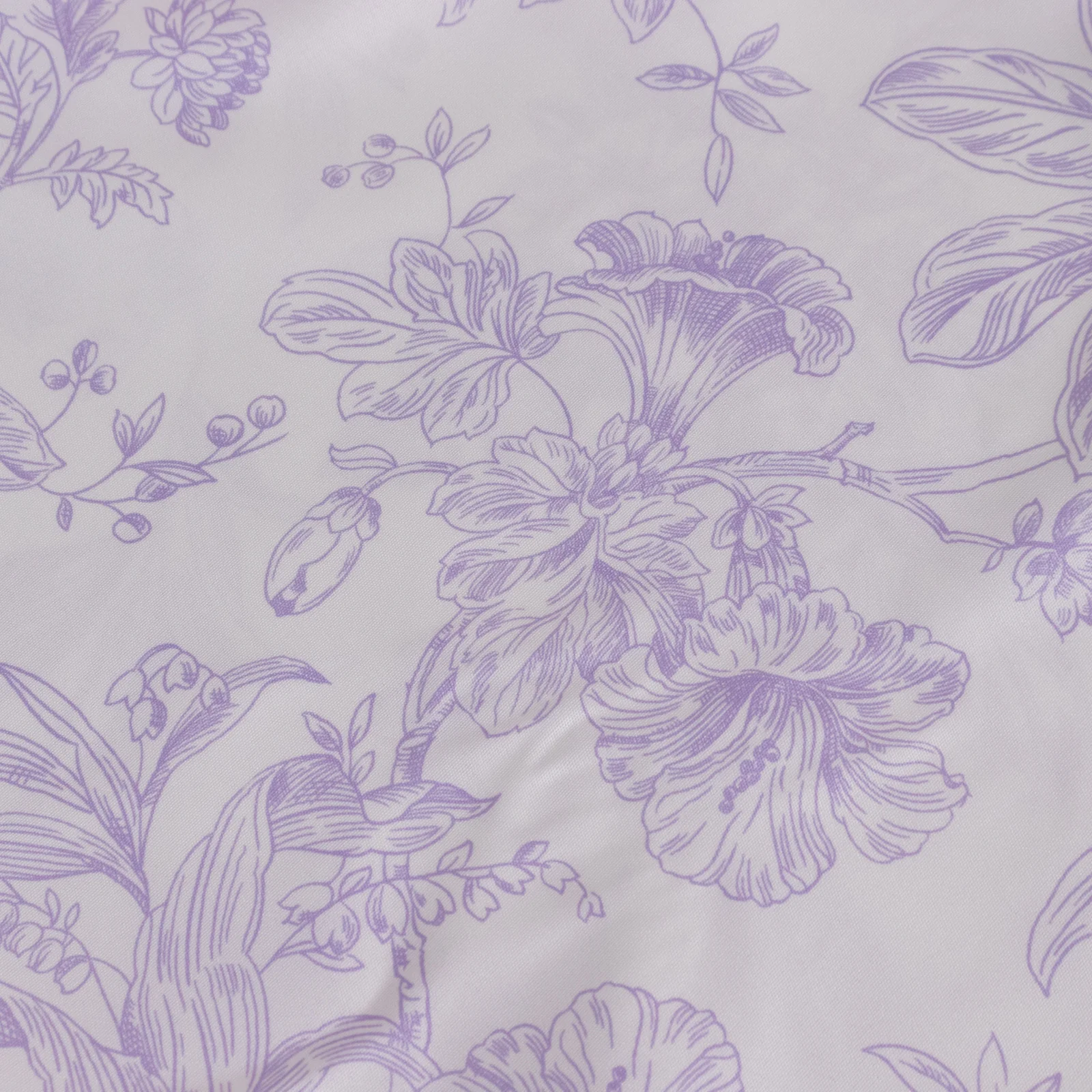 10 Pack Polyester Banquet Chair Covers – White Lavender Lilac French Toile Pattern, Reusable Stain-Resistant Slip-On Slipcovers - Image 5