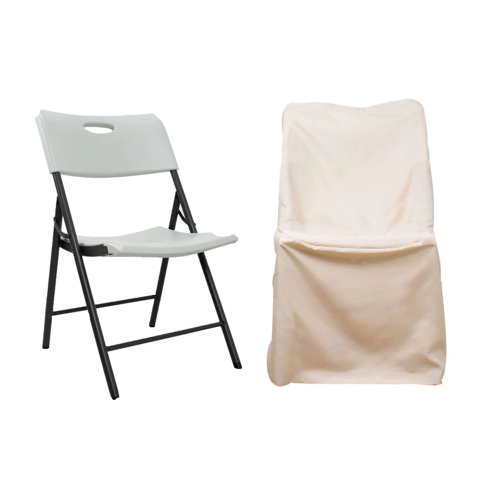 Polyester Folding Chair Cover Beige for Lifetime Chairs - Durable Reusable Slipcover - Image 6