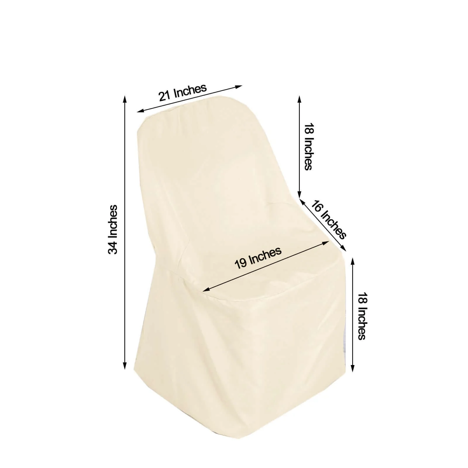 Polyester Folding Chair Cover Beige - Reusable Stain-Resistant Slipcover - Image 2