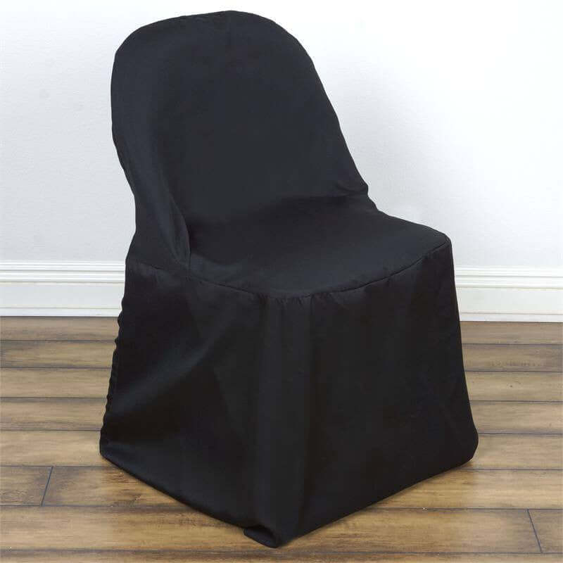 Polyester Folding Chair Cover Black - Reusable & Stain Resistant Slip On Cover - Image 2