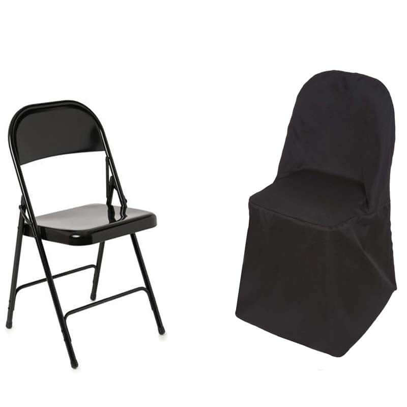 Polyester Folding Chair Cover Black - Reusable & Stain Resistant Slip On Cover - Image 8