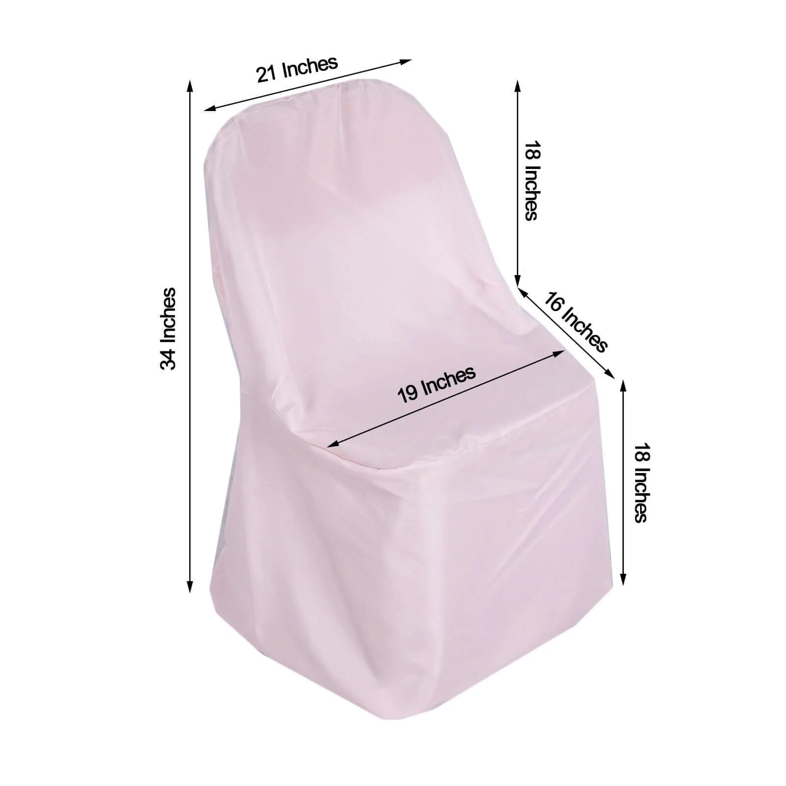 Polyester Folding Chair Cover Blush - Reusable Stain-Resistant Slipcover - Image 3