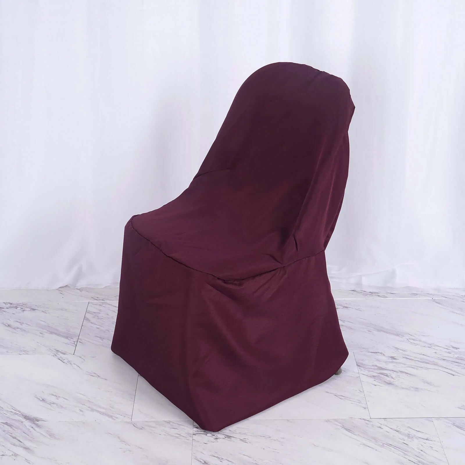 Polyester Folding Chair Cover Burgundy - Reusable Stain-Resistant Slipcover - Image 2
