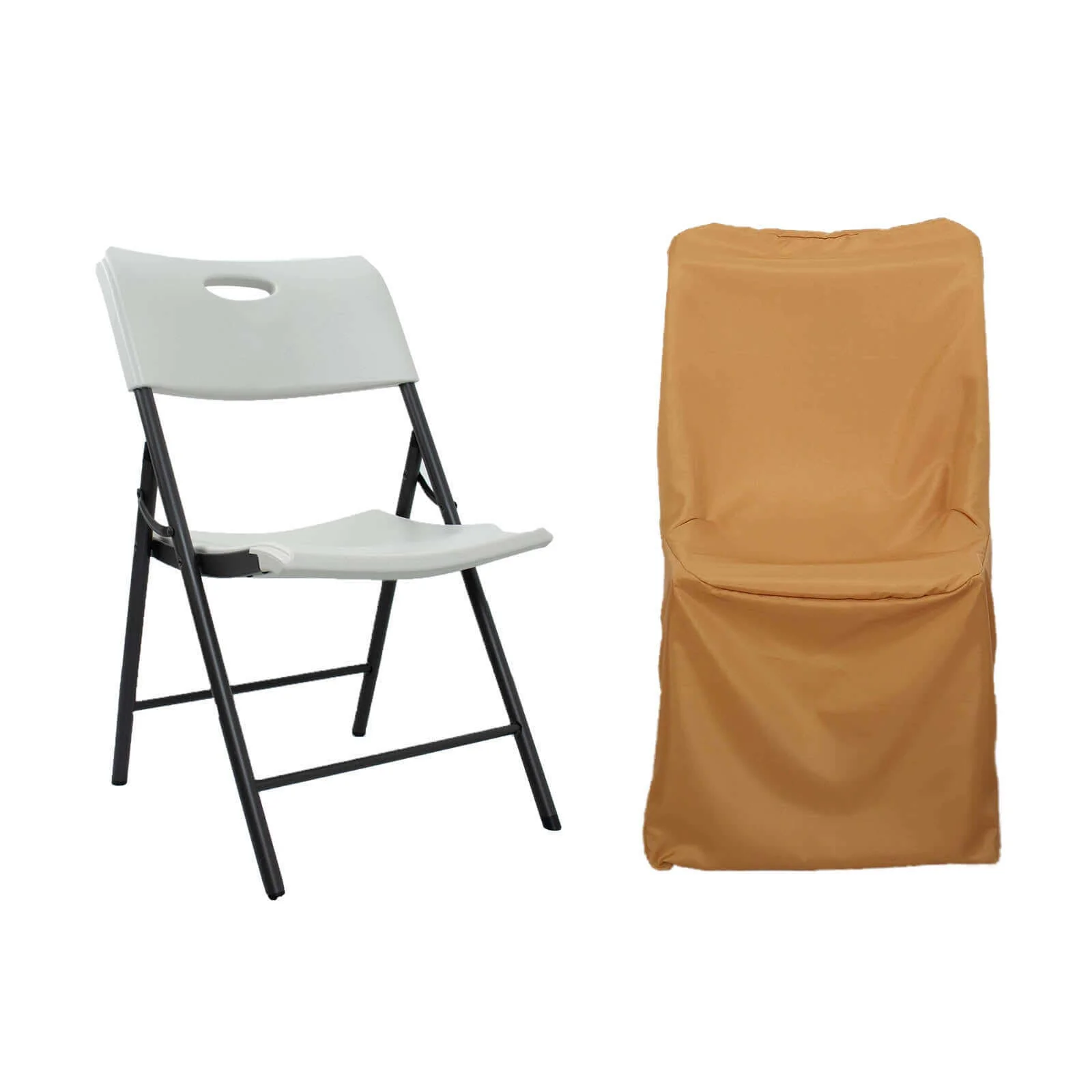 Polyester Folding Chair Cover Gold for Lifetime Chairs - Durable Reusable Slip-On Design for Events - Image 6