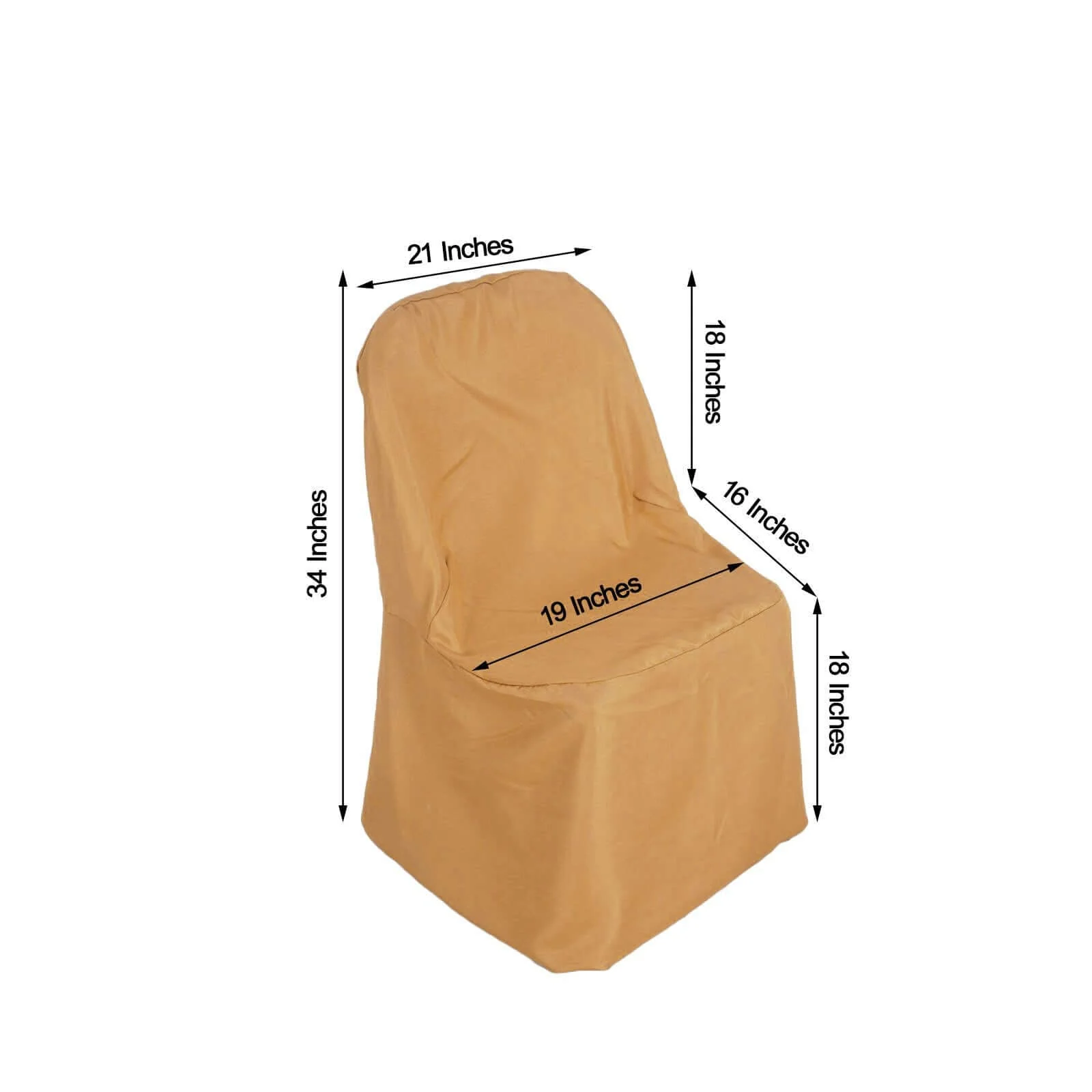 Polyester Folding Chair Cover Gold - Reusable Stain-Resistant Slip-On Design for Events - Image 2