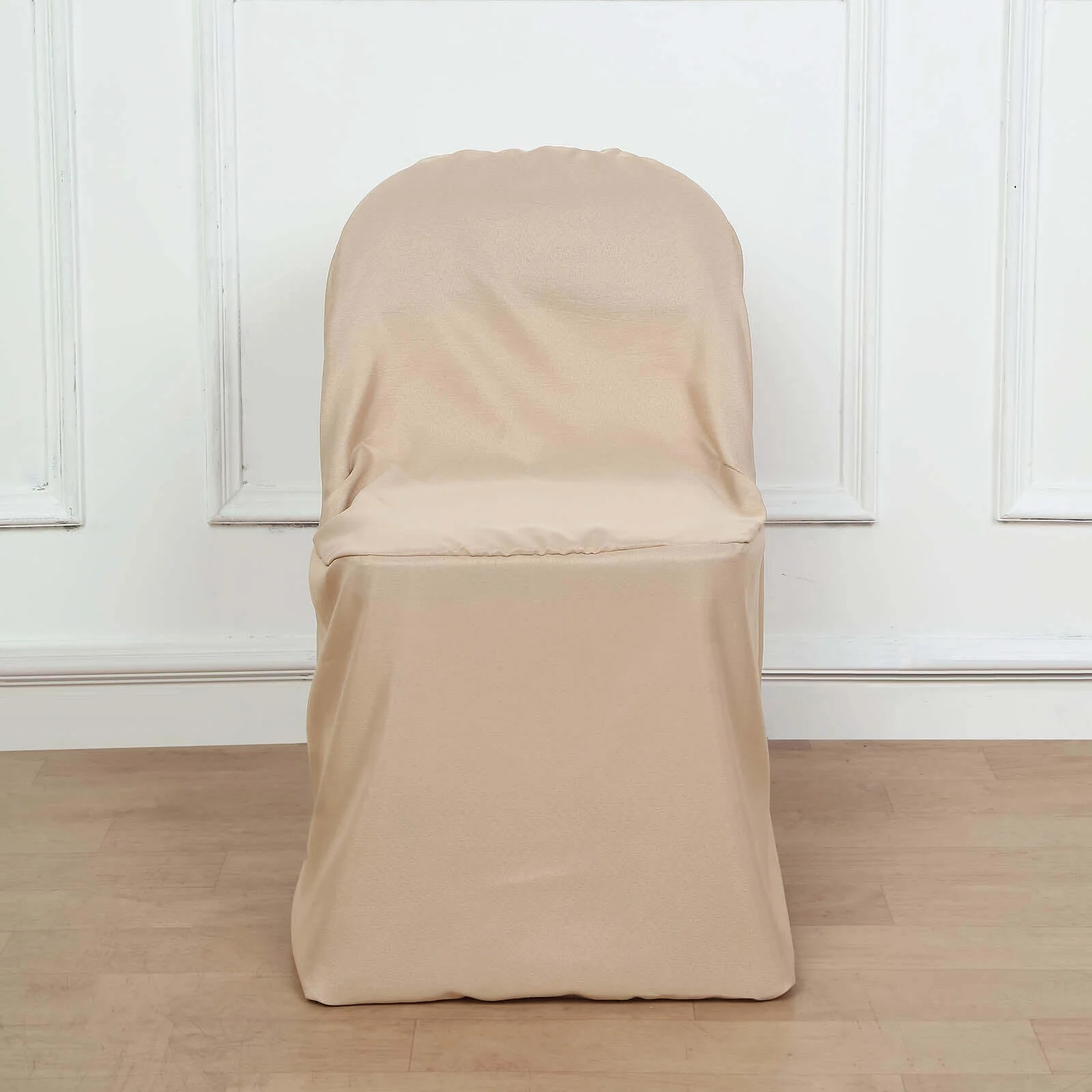 Polyester Folding Chair Cover Nude - Reusable Stain-Resistant Slipcover