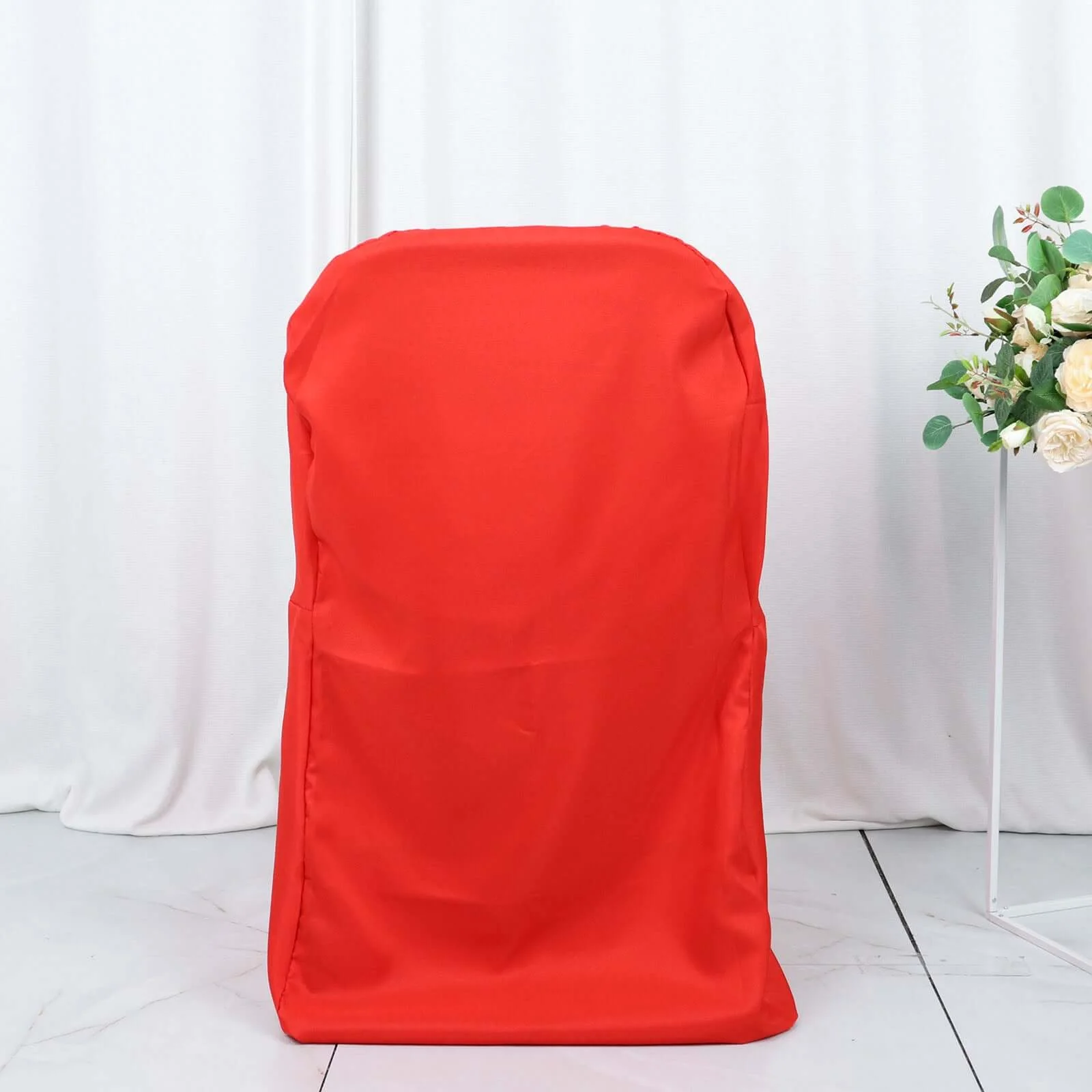 Polyester Folding Chair Cover Red - Reusable Stain-Resistant Slipcover - Image 2