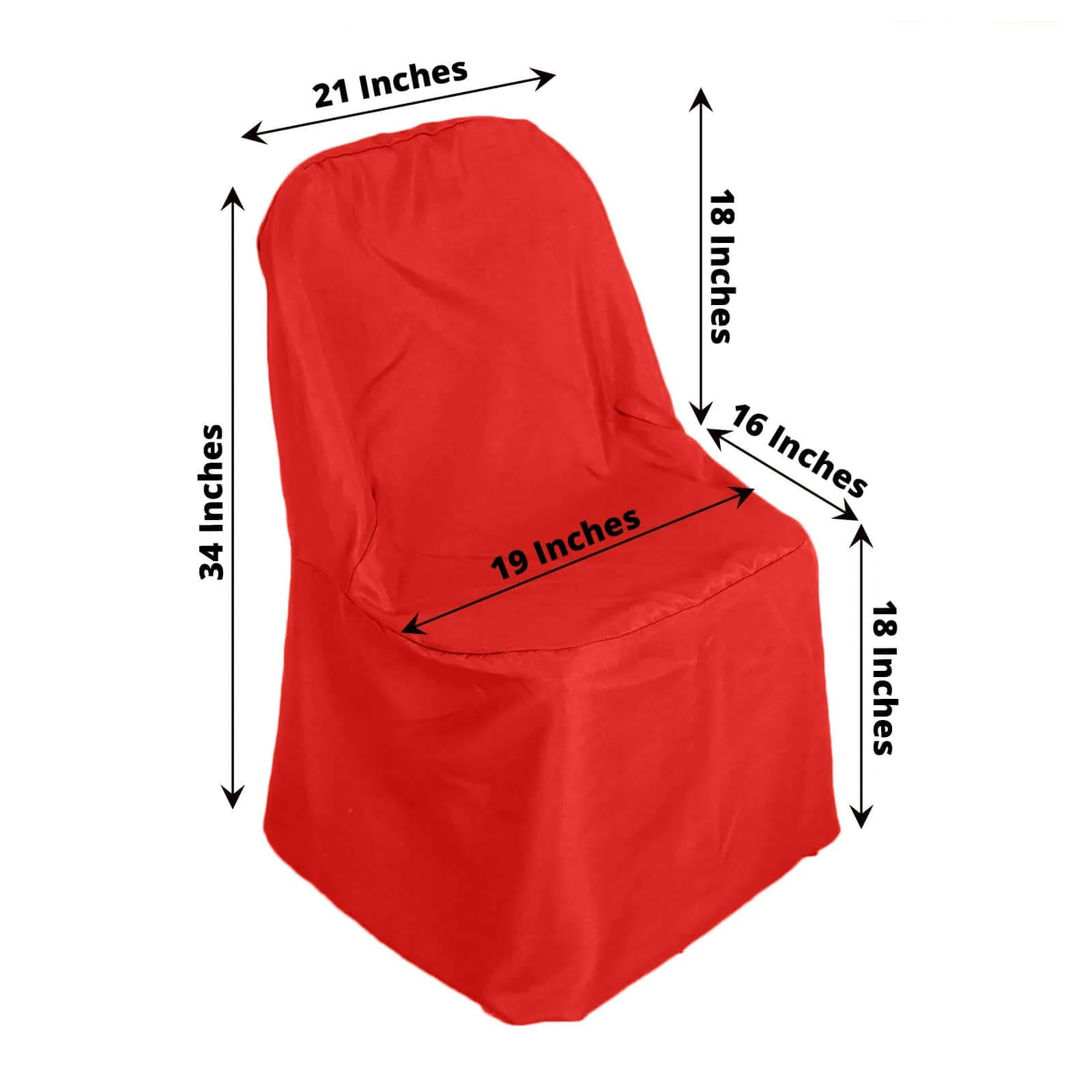 Polyester Folding Chair Cover Red - Reusable Stain-Resistant Slipcover - Image 3