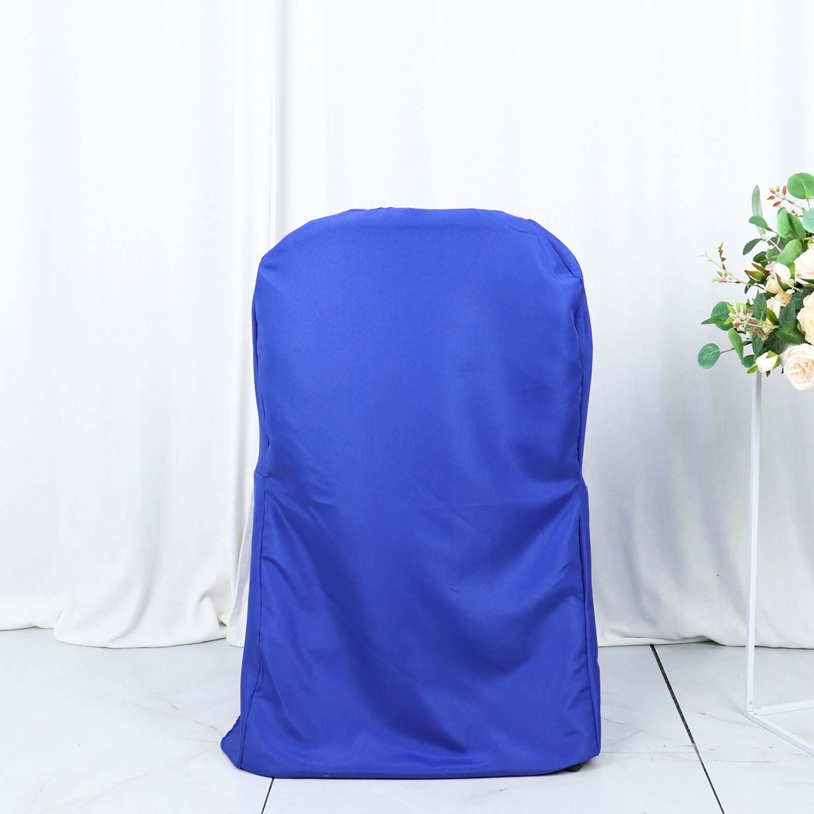 Polyester Folding Chair Cover Royal Blue - Reusable Stain-Resistant Slipcover - Image 2