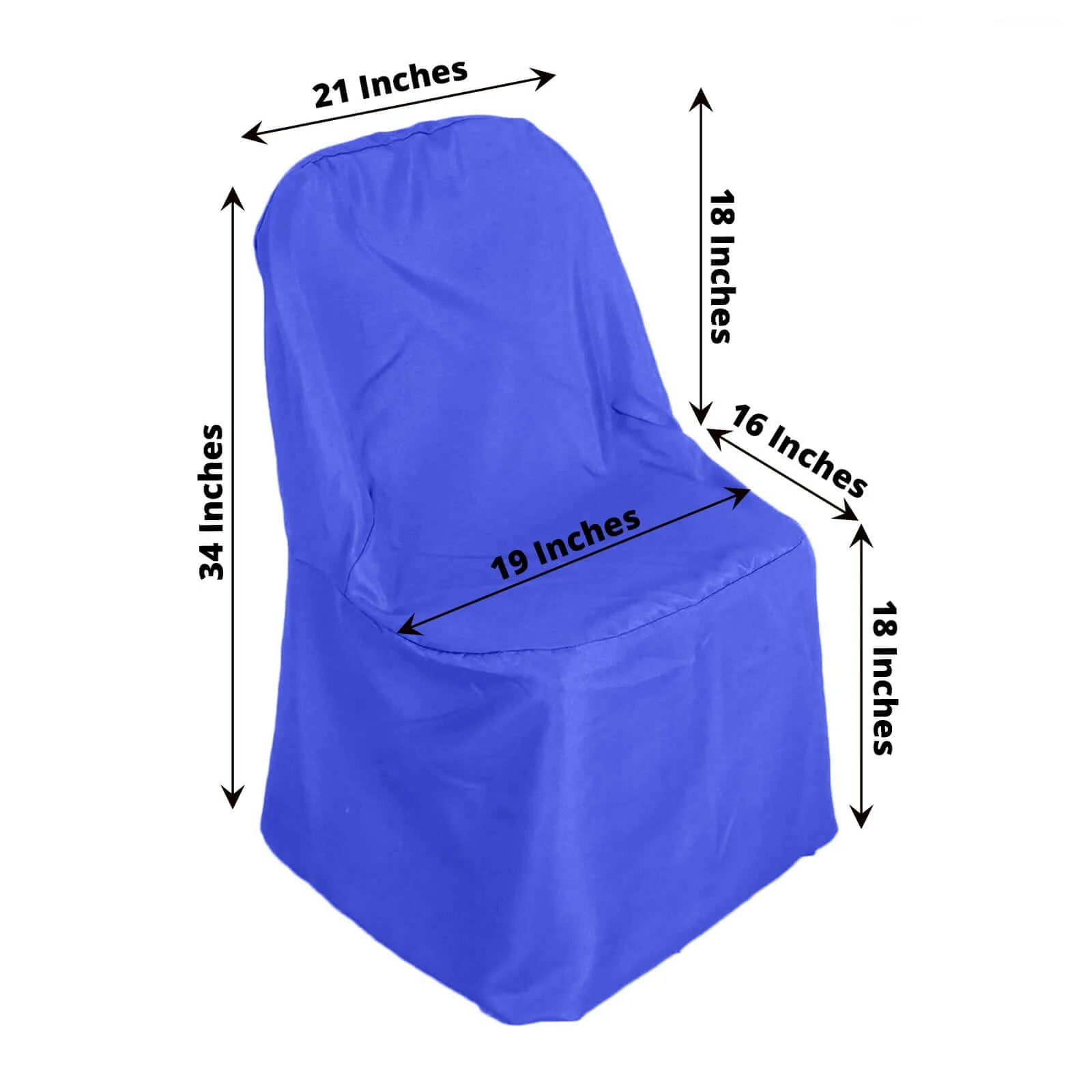 Polyester Folding Chair Cover Royal Blue - Reusable Stain-Resistant Slipcover - Image 3