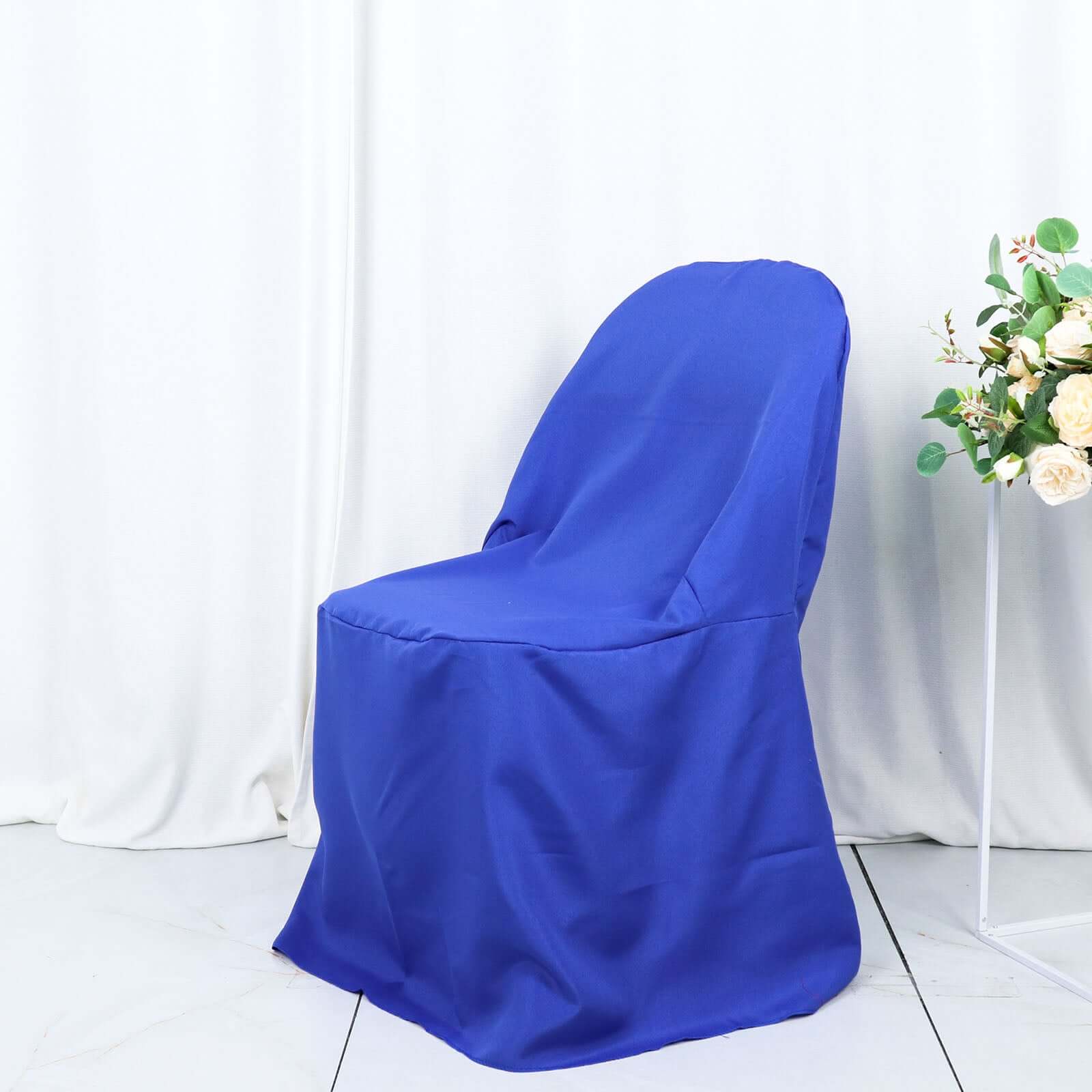 Polyester Folding Chair Cover Royal Blue - Reusable Stain-Resistant Slipcover - Image 6