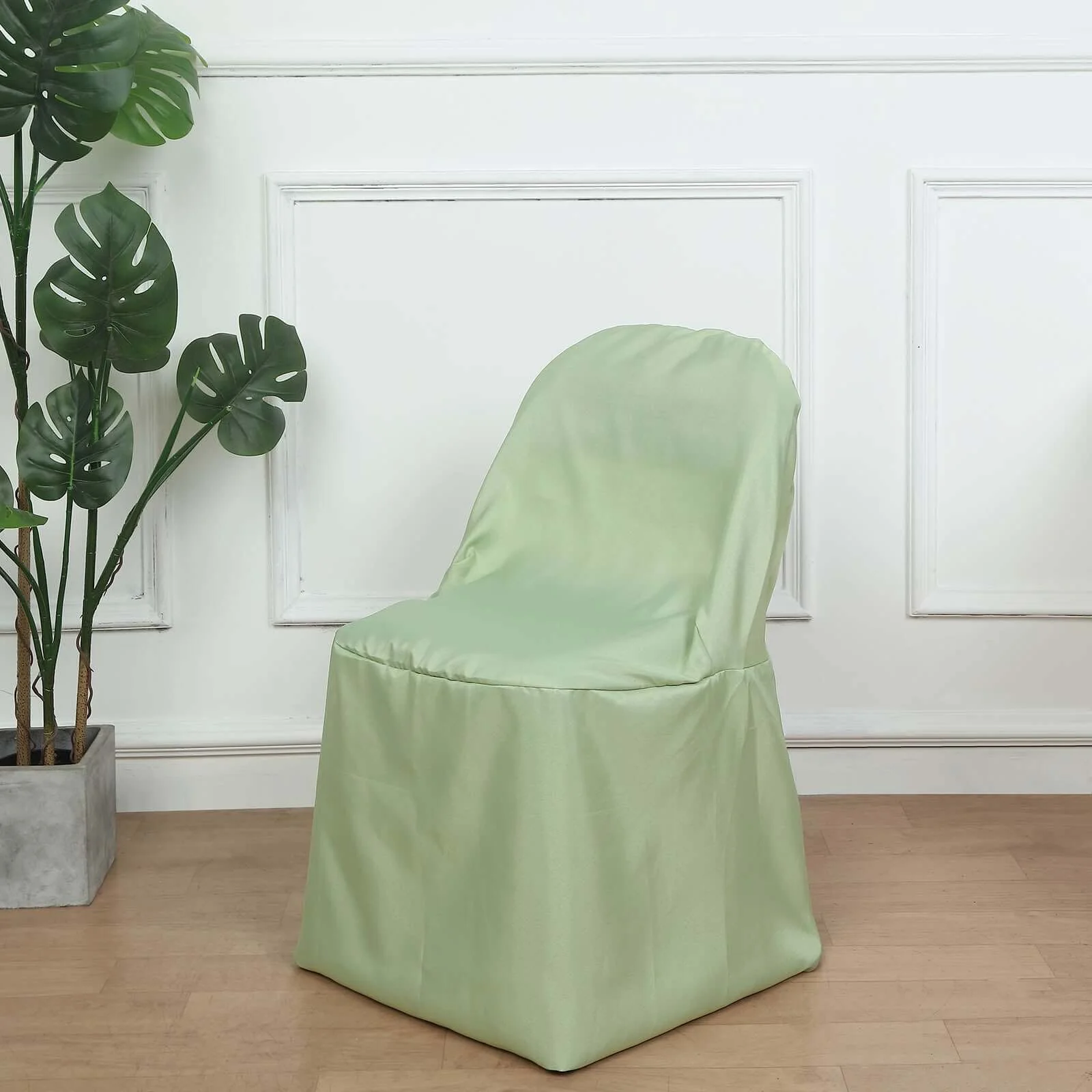 Polyester Folding Chair Cover Sage Green - Reusable Stain-Resistant Slipcover - Image 3