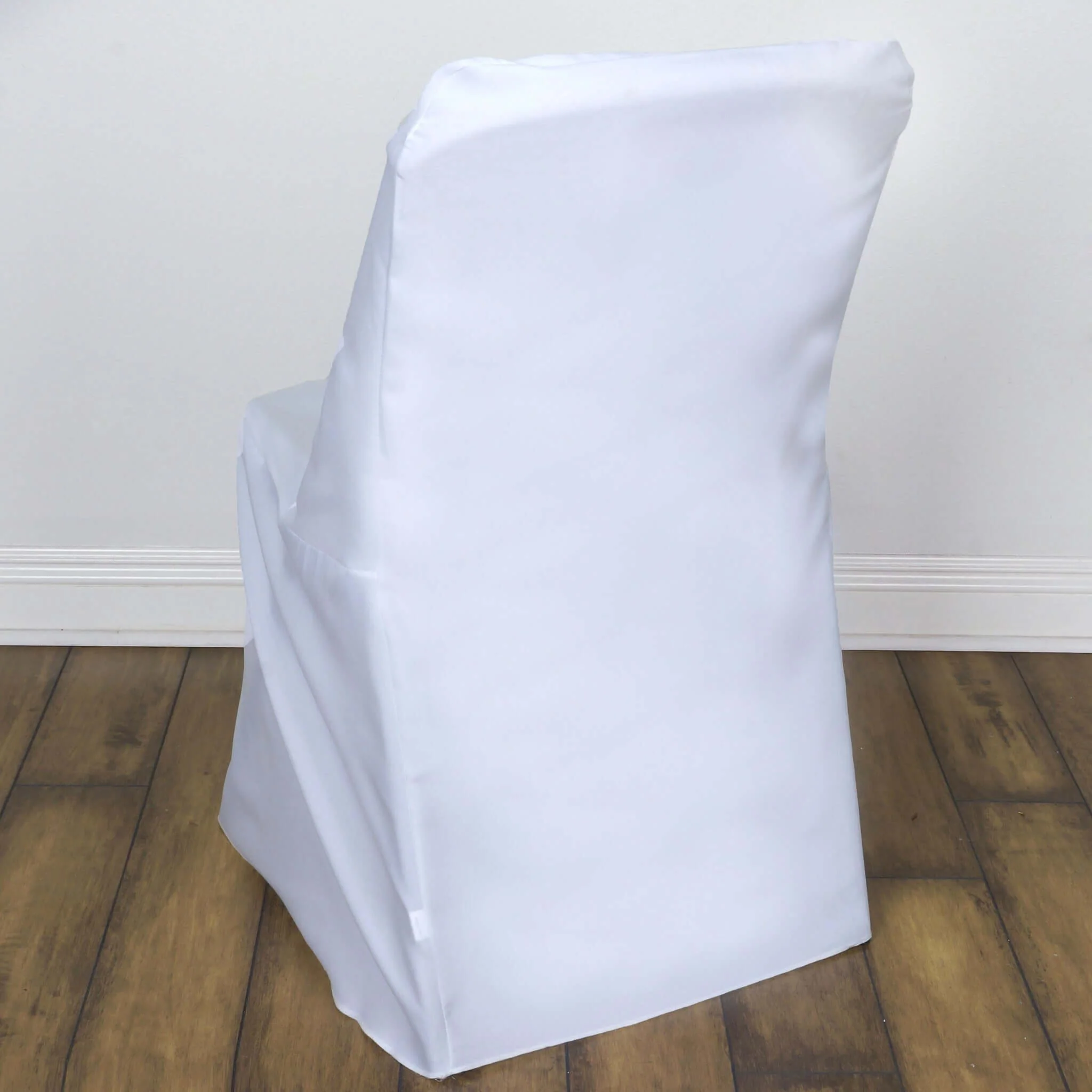 Polyester Folding Chair Cover White for Lifetime Chairs - Durable Reusable Slip-On Design for Events - Image 6