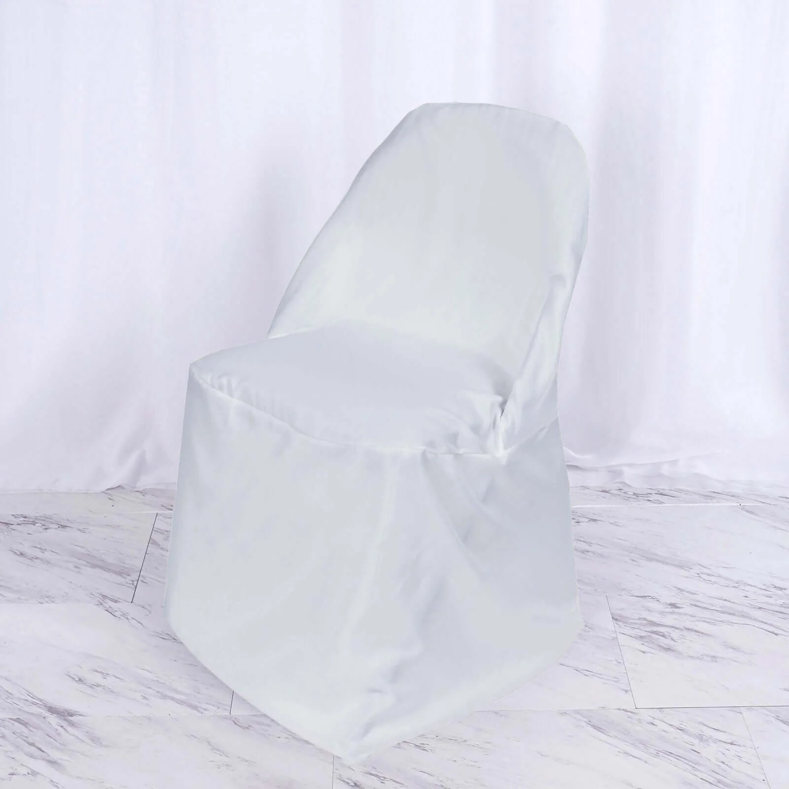 Polyester Folding Chair Cover White - Reusable & Stain Resistant Slip On Cover for a Polished Look - Image 5