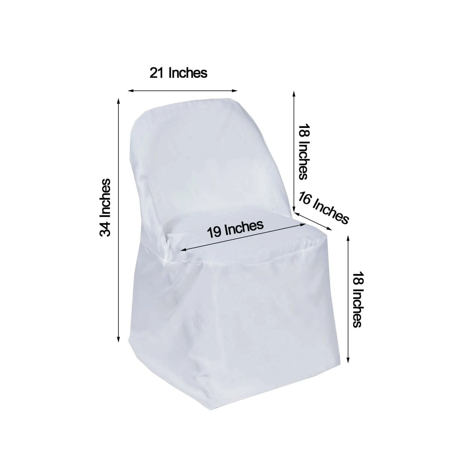 Polyester Folding Chair Cover White - Reusable & Stain Resistant Slip On Cover for a Polished Look - Image 8