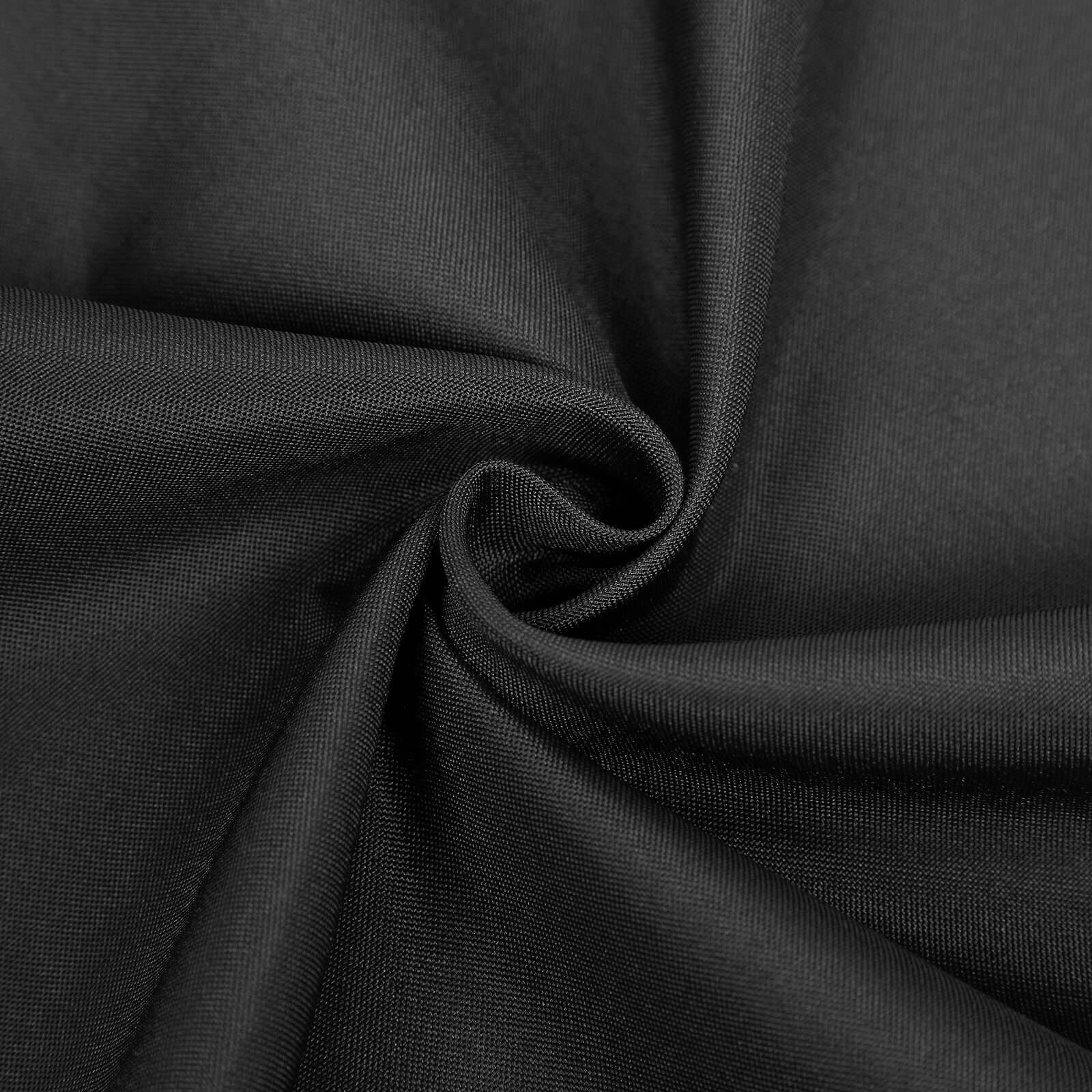 10-Pack Polyester Folding Chair Covers with Attached Sashes – Black Durable Reusable Slip-On Covers for Wedding & Event Decor - Image 7