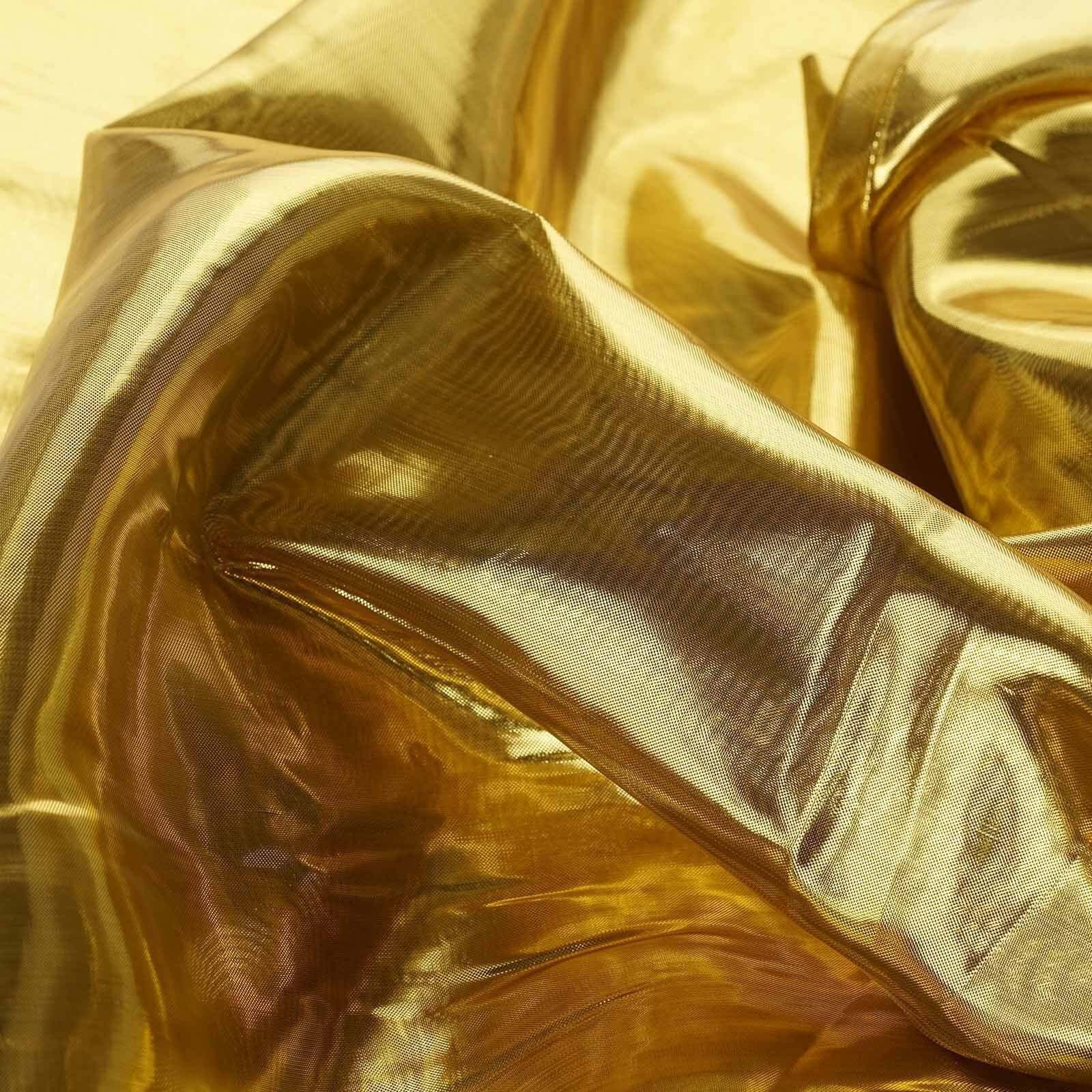 Polyester Lame Table Runner 13"x108" Shiny Metallic Gold - Glamorous Shimmery Table Decor - Image 3