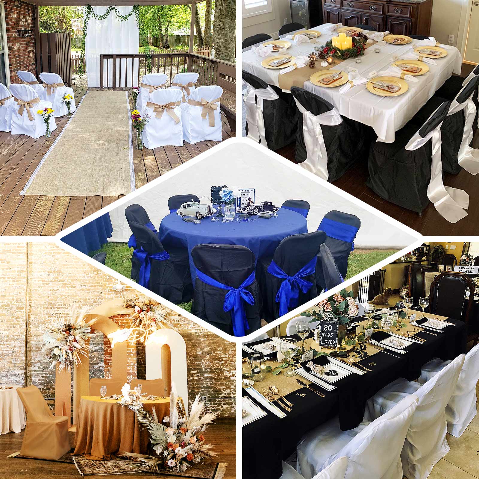 Polyester Folding Chair Cover Black for Lifetime Chairs - Durable Reusable Slipcover - Image 5