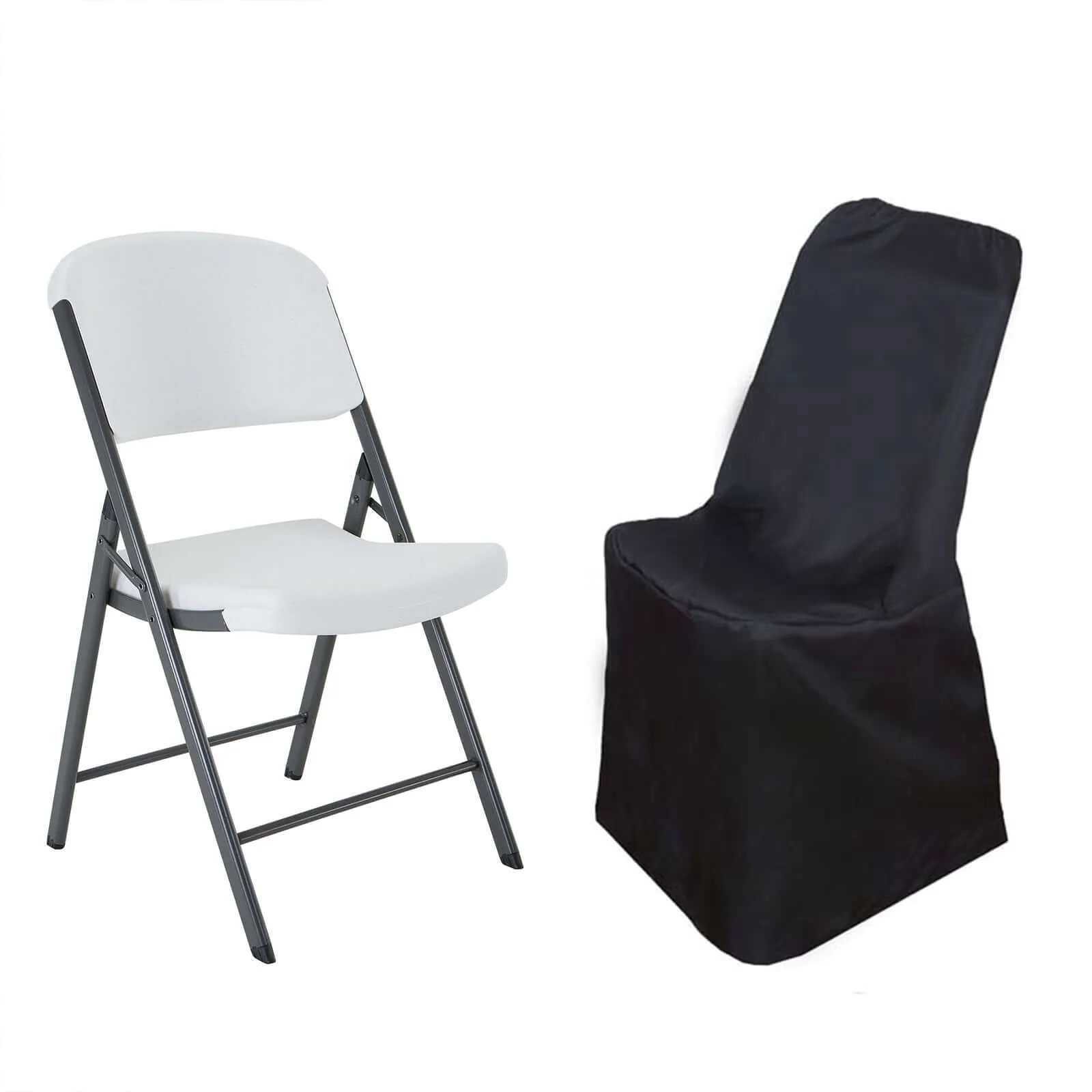 Polyester Folding Chair Cover Black for Lifetime Chairs - Durable Reusable Slipcover - Image 8