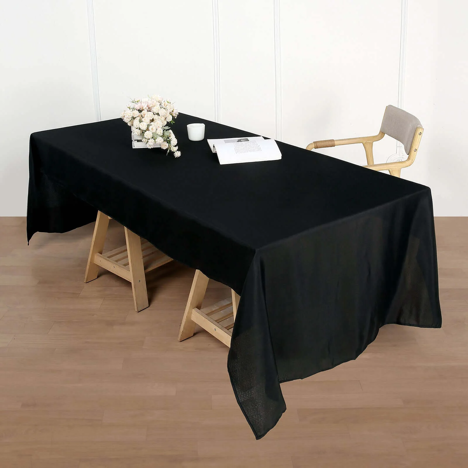 Polyester Rectangle Tablecloth 50"x120" Black - Durable and Easy-to-Clean Table Cover - Image 3