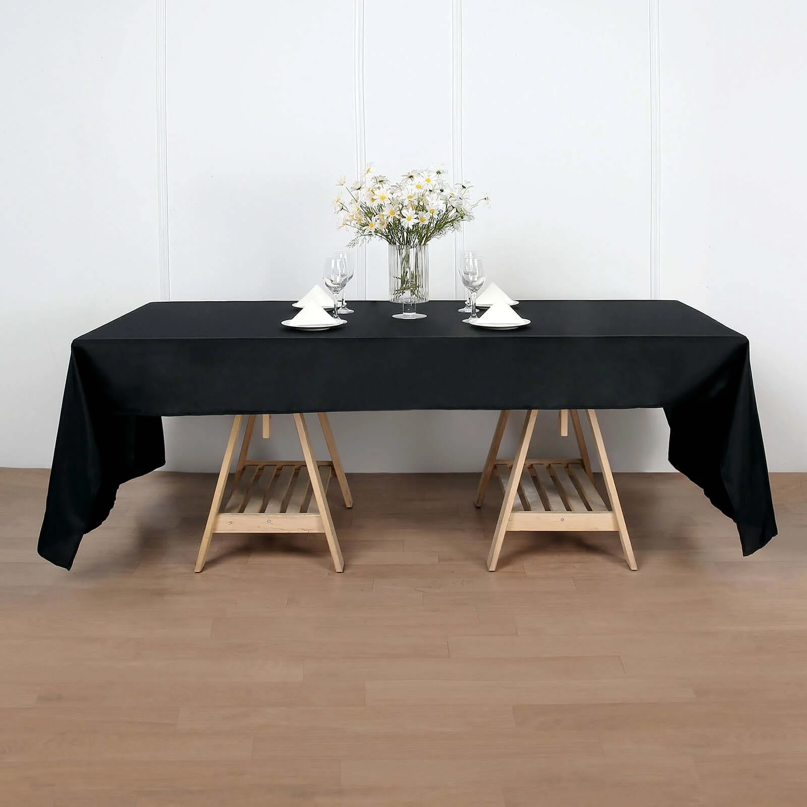 Polyester Rectangle Tablecloth 50"x120" Black - Durable and Easy-to-Clean Table Cover - Image 7