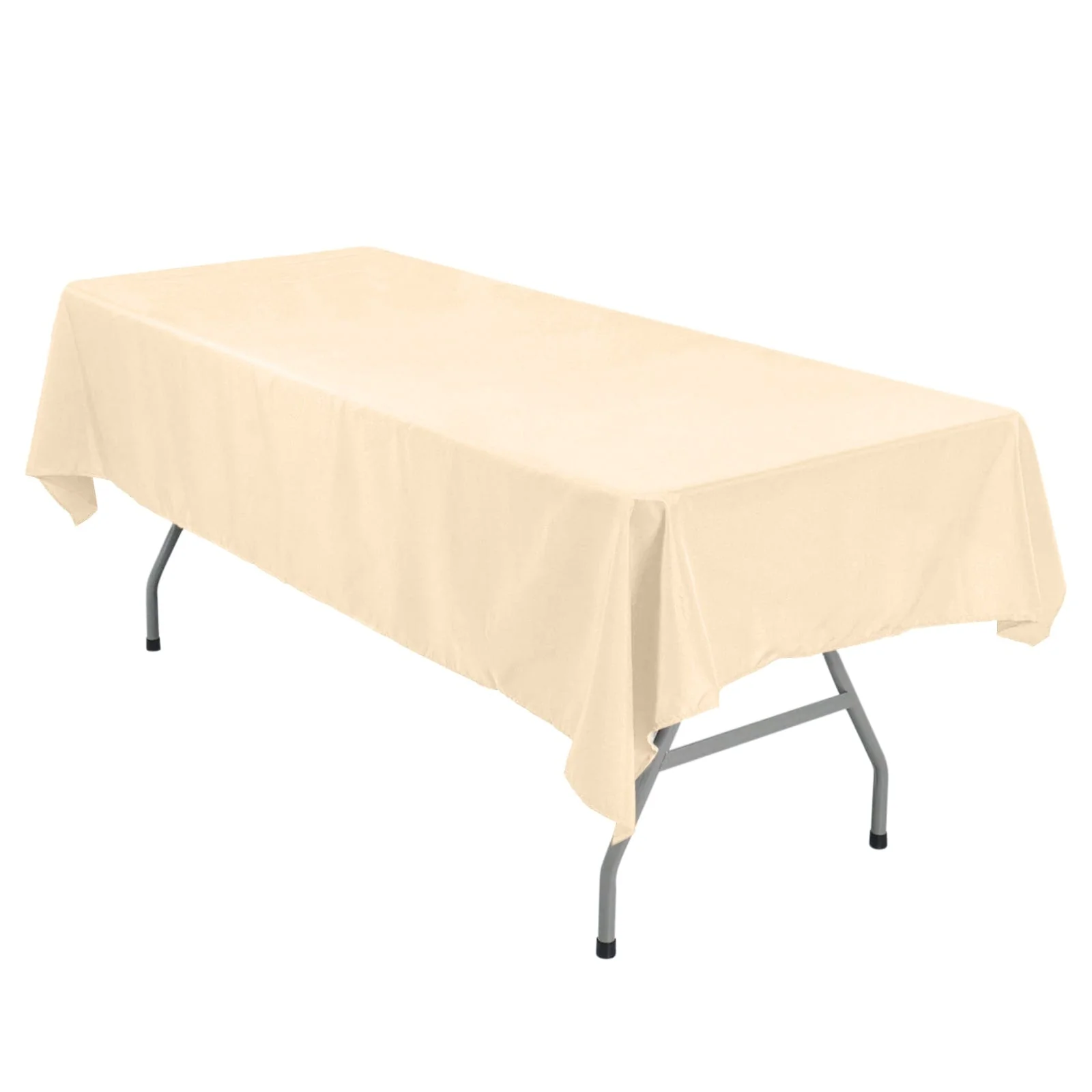 Polyester Rectangle Tablecloth 54"x96" Beige - Linen Texture Table Cover - Image 3
