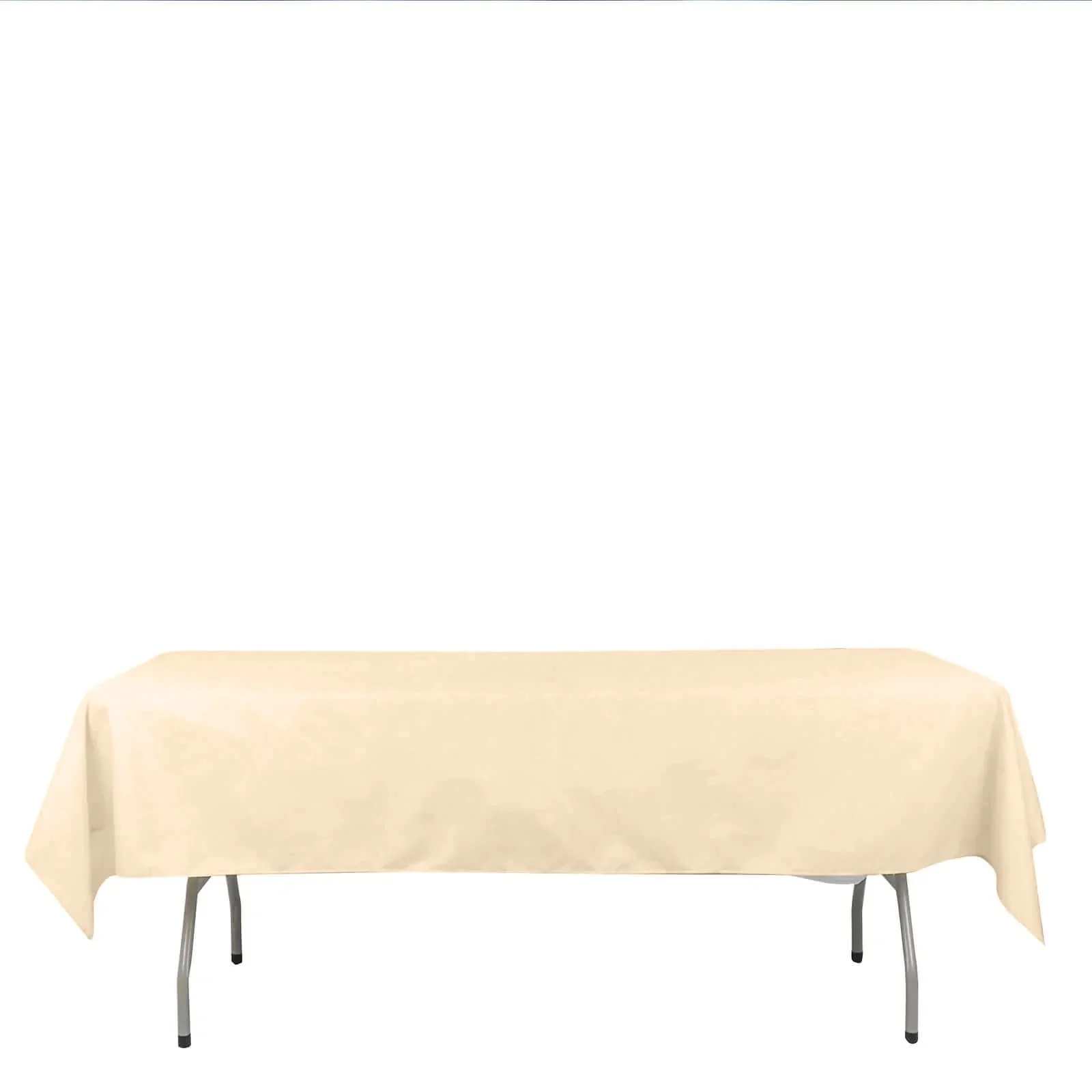 Polyester Rectangle Tablecloth 54"x96" Beige - Linen Texture Table Cover - Image 6