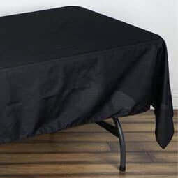 Polyester Rectangle Tablecloth 60"x102" Black with Wrinkle-Resistant Finish - Ideal for Parties - Image 3