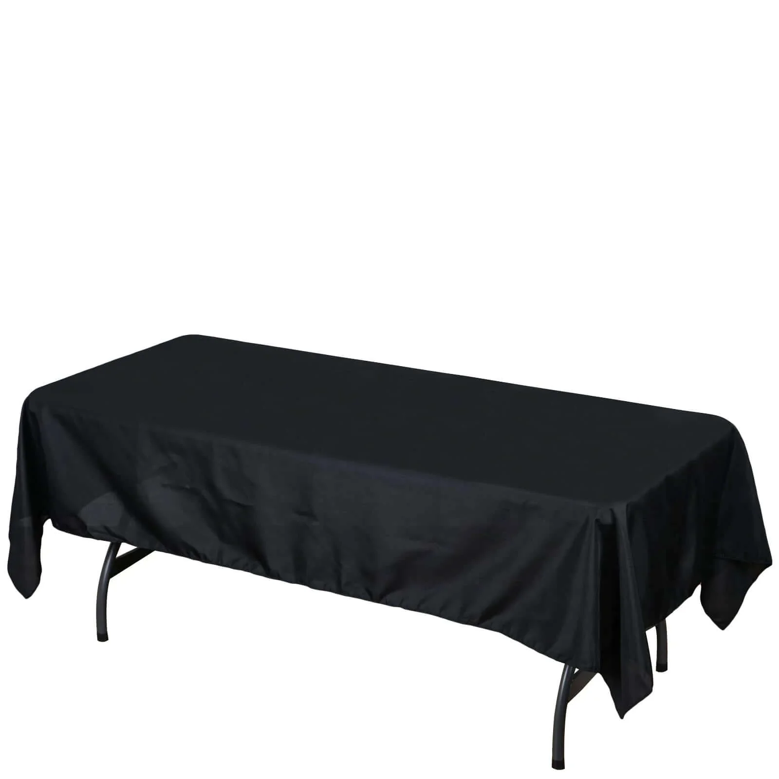 Polyester Rectangle Tablecloth 60"x102" Black with Wrinkle-Resistant Finish - Ideal for Parties - Image 6