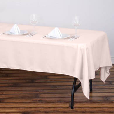 Polyester Rectangle Tablecloth 60"x102" Blush - Wrinkle-Resistant Finish - Image 3