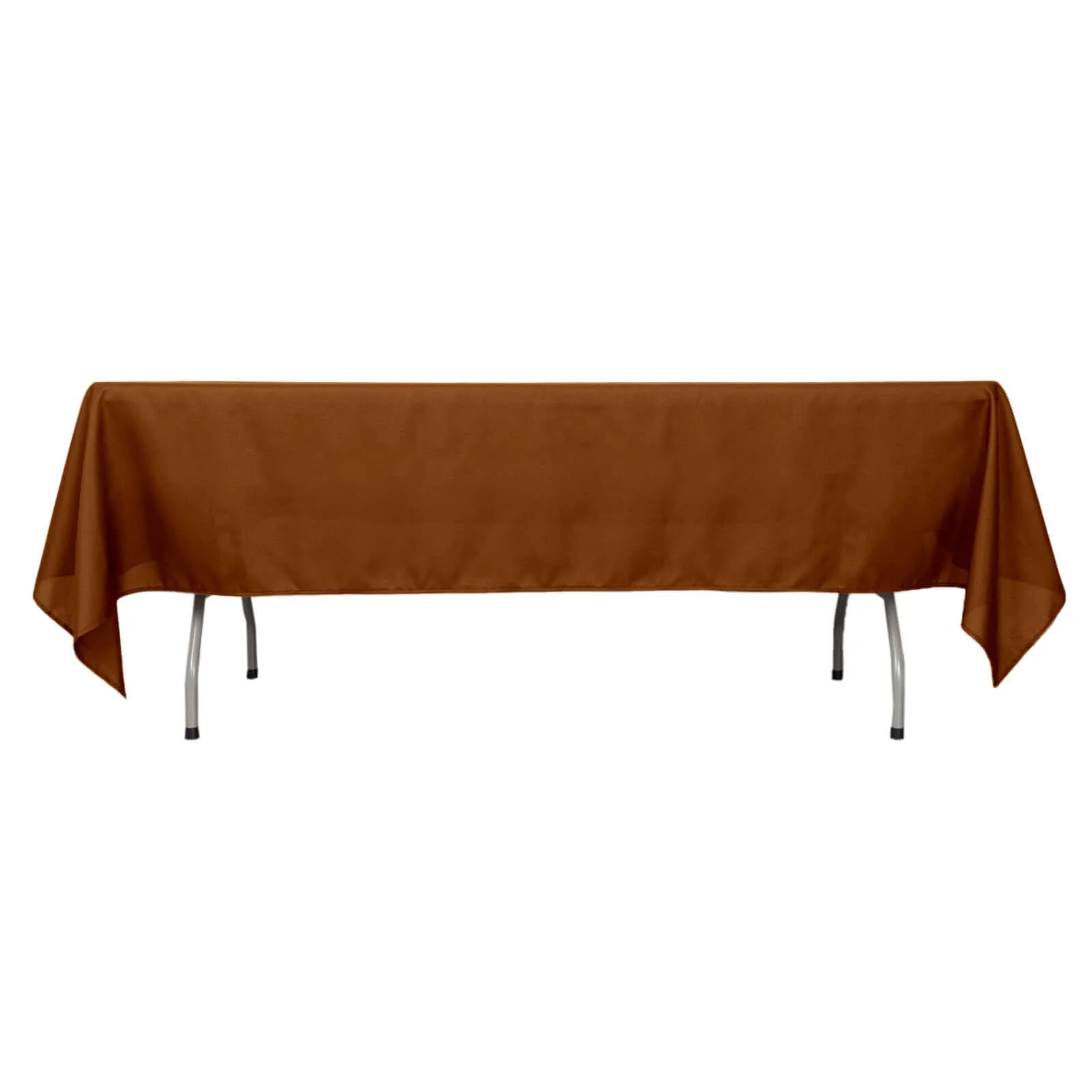 Polyester Rectangle Tablecloth 60"x102" Cinnamon Brown - Wrinkle-Resistant Finish - Image 6