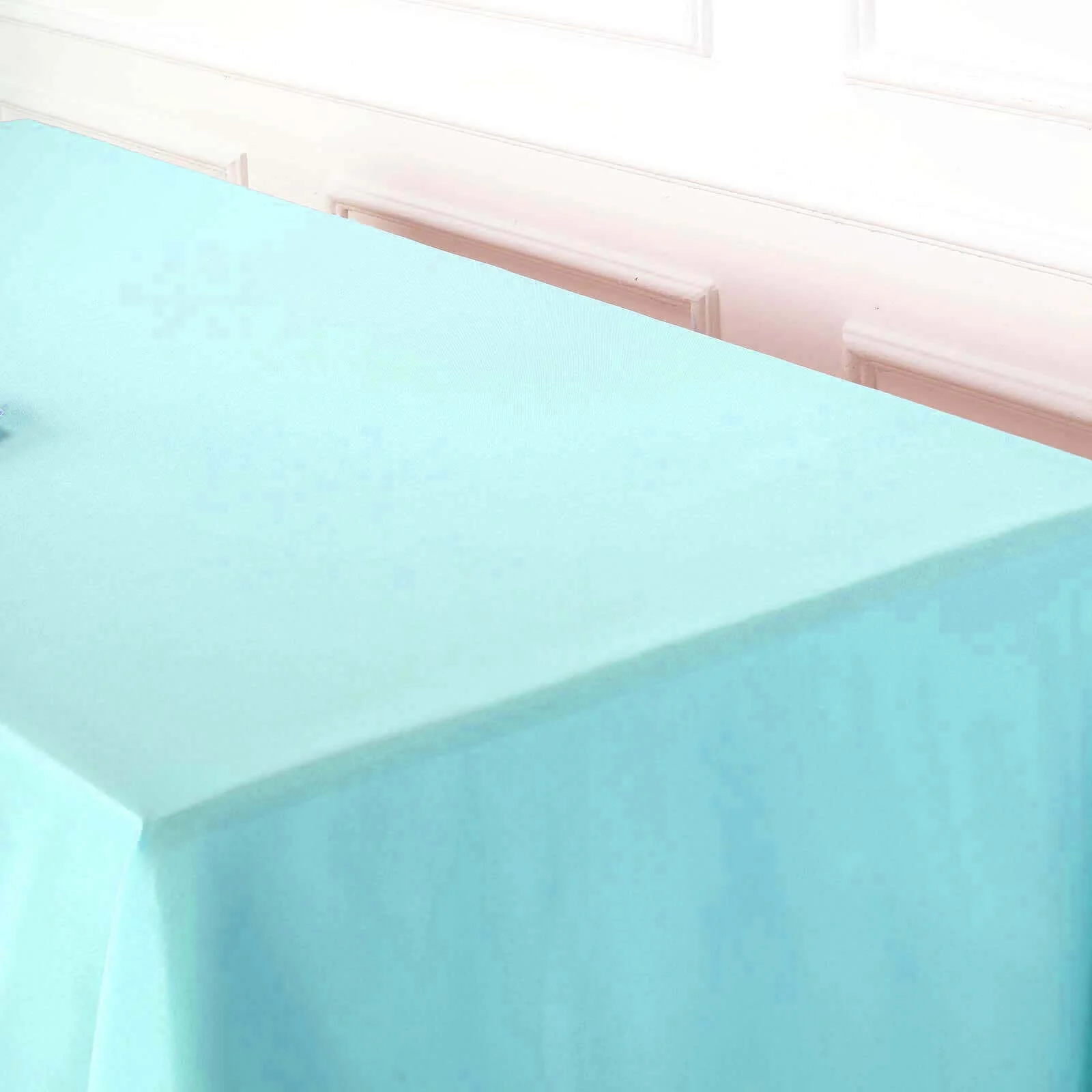 Polyester Rectangle Tablecloth 60"x102" Light Blue - Wrinkle-Resistant Finish - Image 3