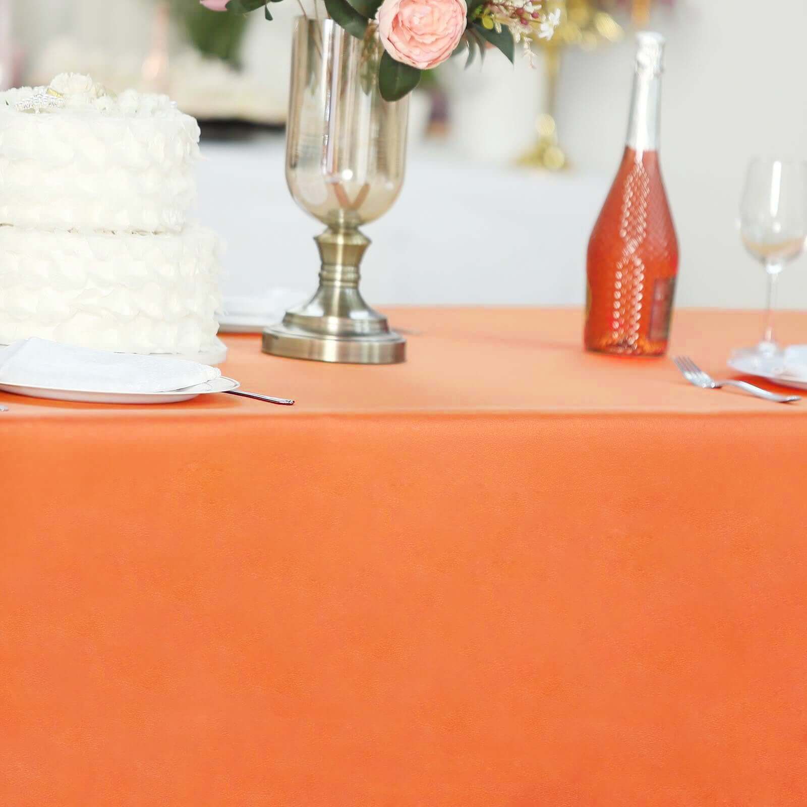 Polyester Rectangle Tablecloth 60"x102" Orange - Wrinkle-Resistant Finish - Image 2
