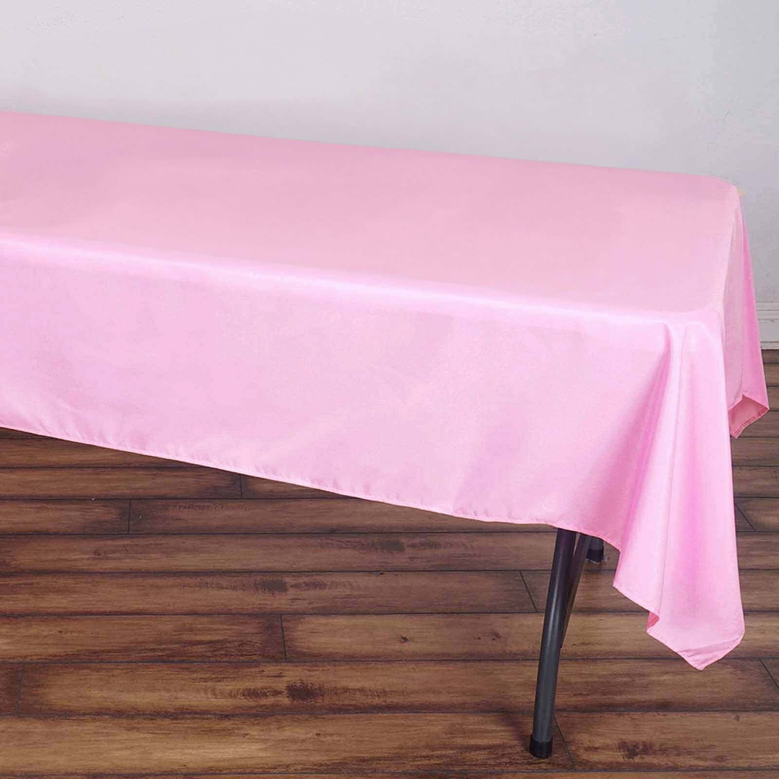 Polyester Rectangle Tablecloth 60"x102" Pink - Wrinkle-Resistant Finish - Image 3
