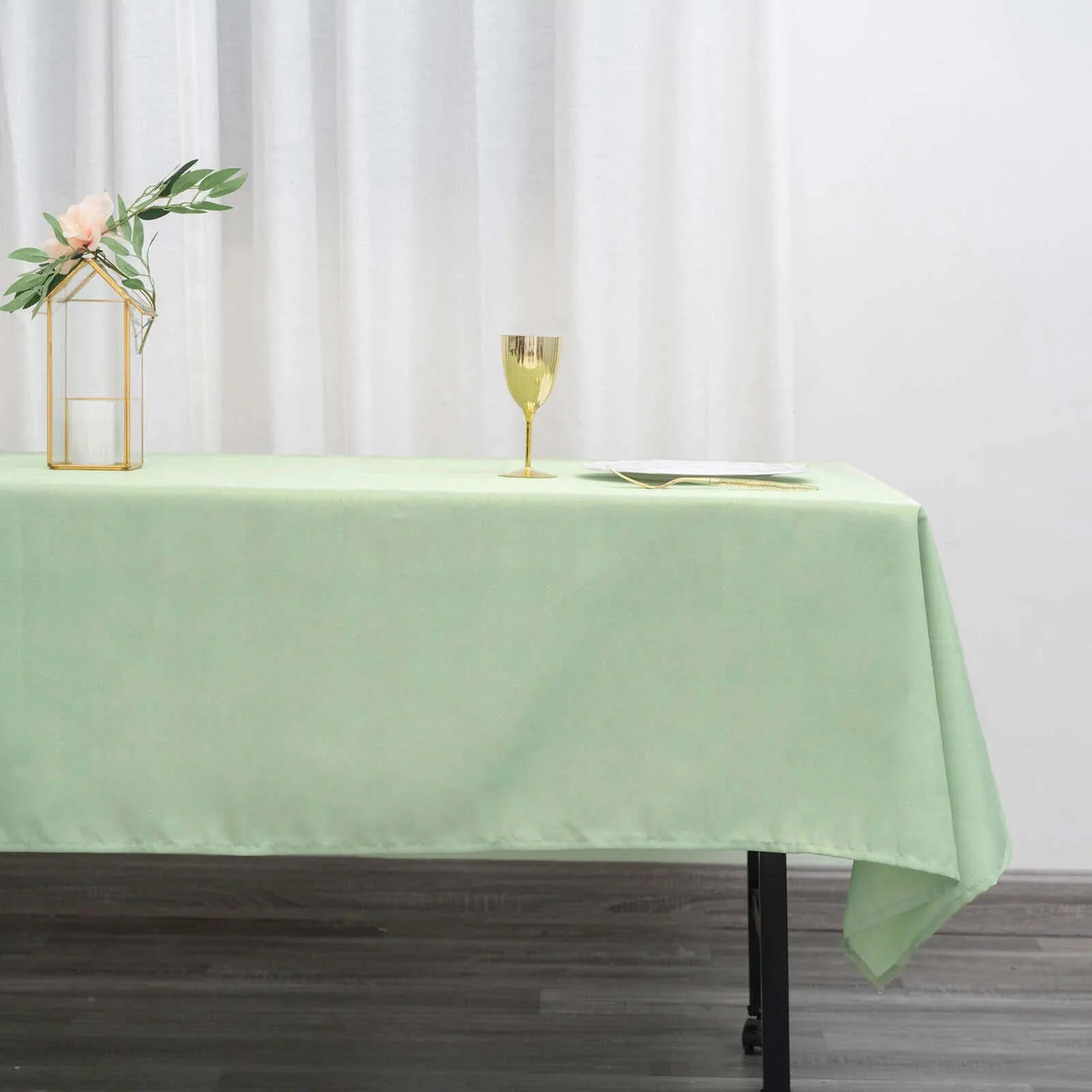 Polyester Rectangle Tablecloth 60"x102" Sage Green - Wrinkle-Resistant Finish - Image 2