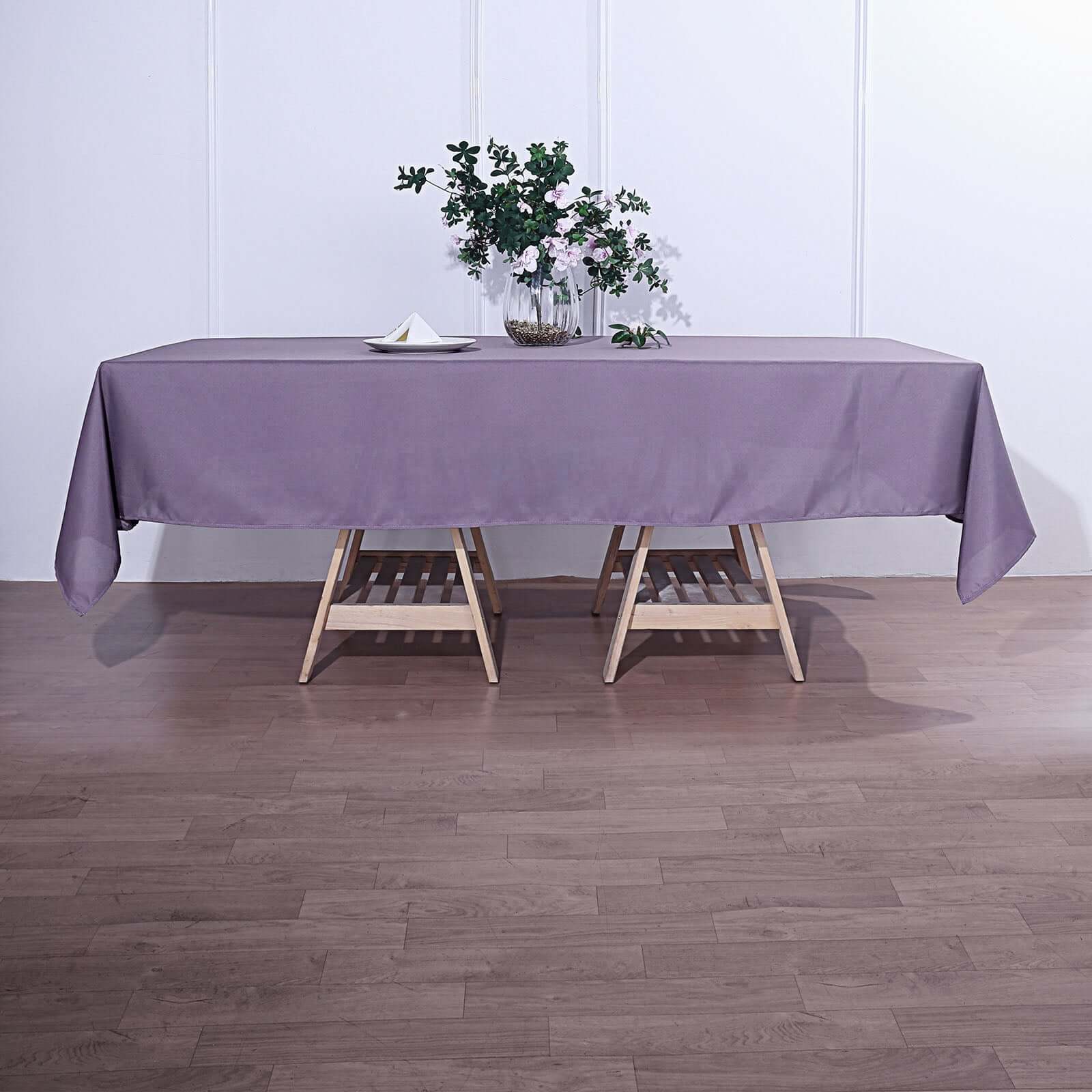 Polyester Rectangle Tablecloth 60"x102" Violet Amethyst - Wrinkle-Resistant Finish - Image 3