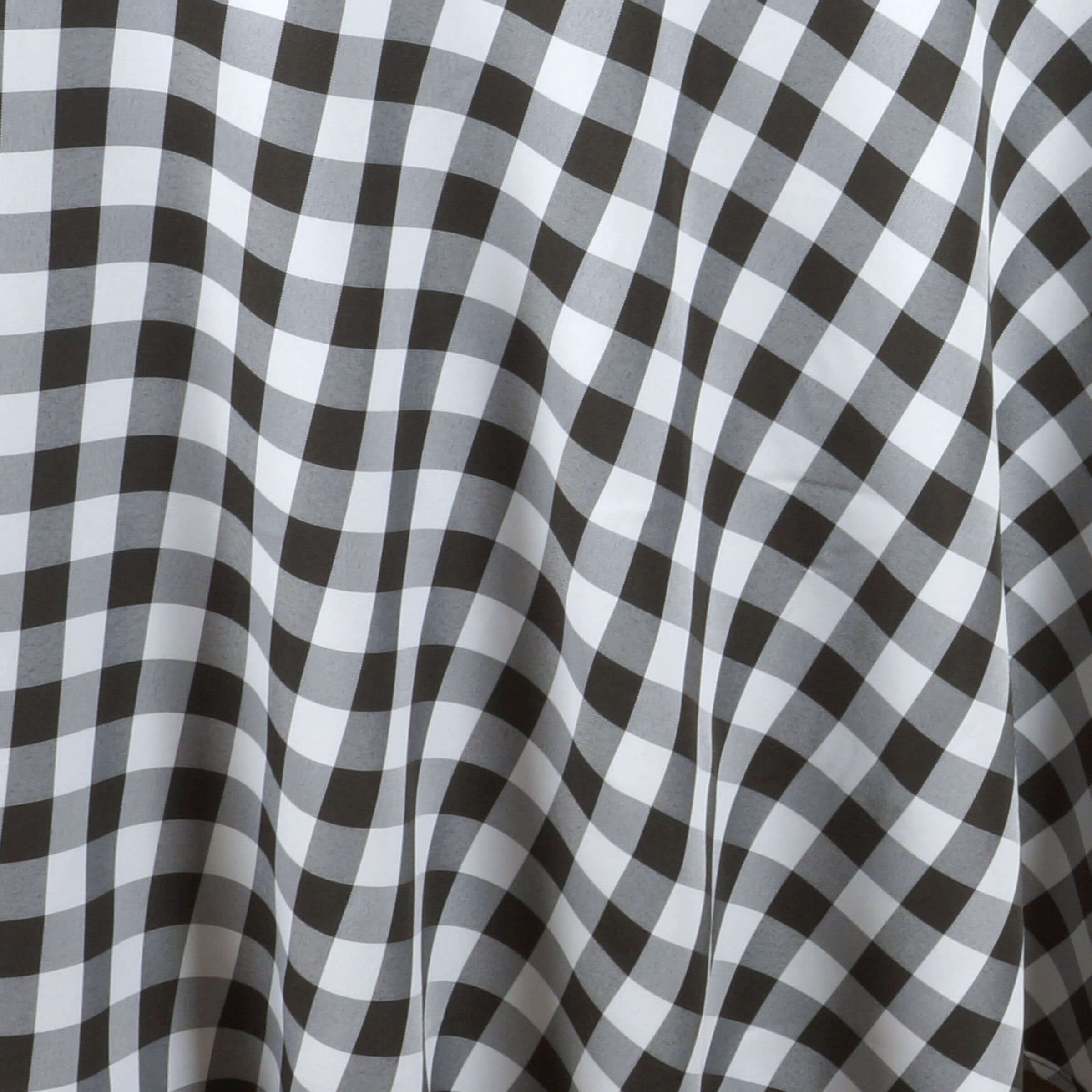 Polyester Rectangle Tablecloth 60"x102" White/Black Checkered Buffalo Plaid Table Cover - Image 2