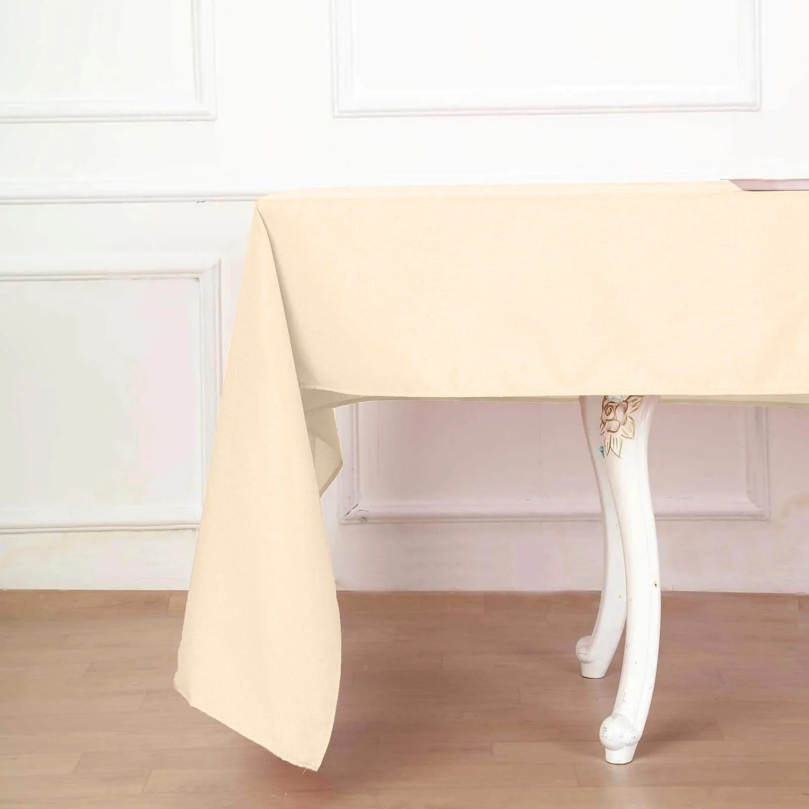 Polyester Rectangle Tablecloth 60"x126" Beige - Durable & Wrinkle-Resistant Table Cover - Image 5