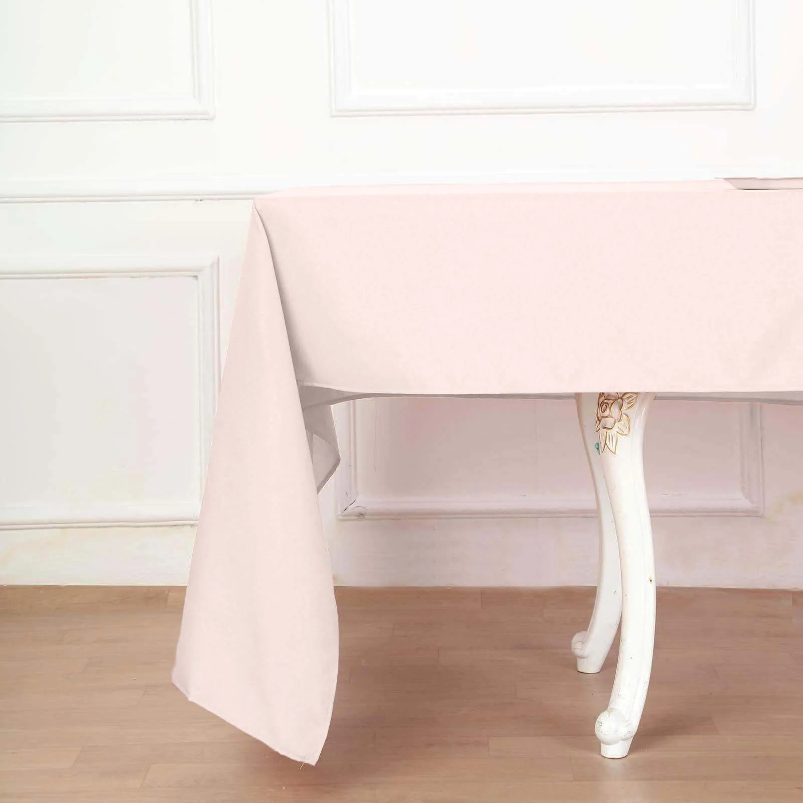 Polyester Rectangle Tablecloth 60"x126" Blush - Durable & Wrinkle-Resistant Table Cover - Image 5