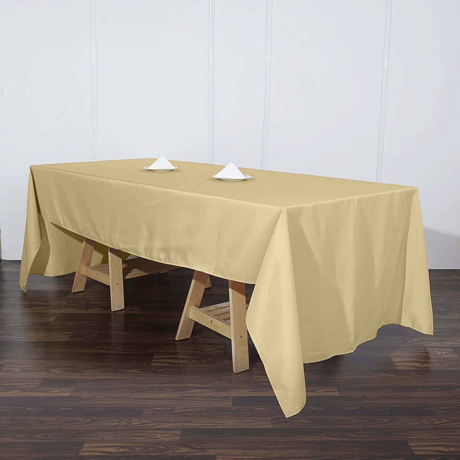 Polyester Rectangle Tablecloth 60"x126" Champagne - Durable & Wrinkle-Resistant Table Cover - Image 4