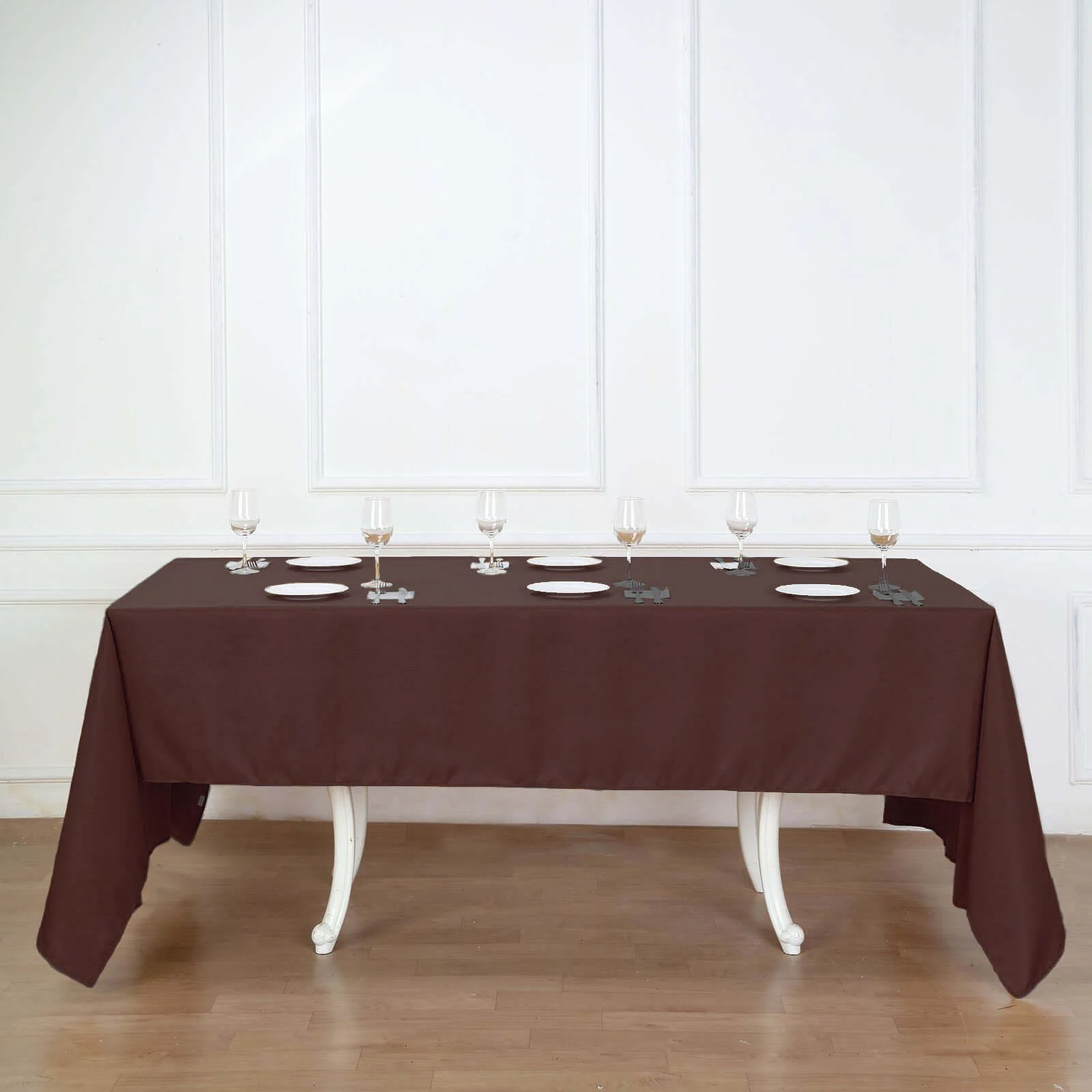 Polyester Rectangle Tablecloth 60"x126" Chocolate - Durable & Wrinkle-Resistant Table Cover - Image 5